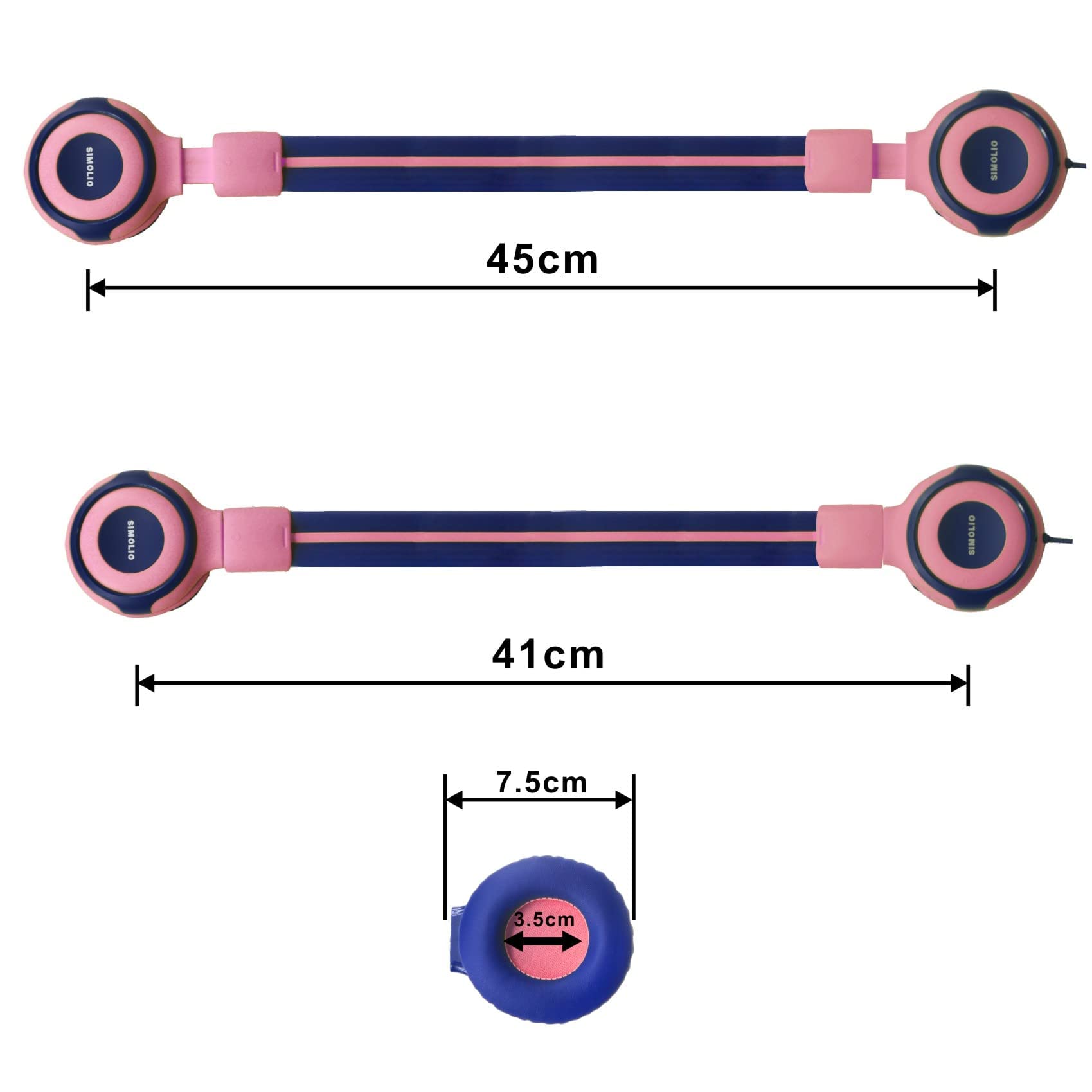 Foto 8 pulgar | Auriculares Simolio Kids Con Limitador De Volumen Y Micrófono - Rosa - Venta Internacional.