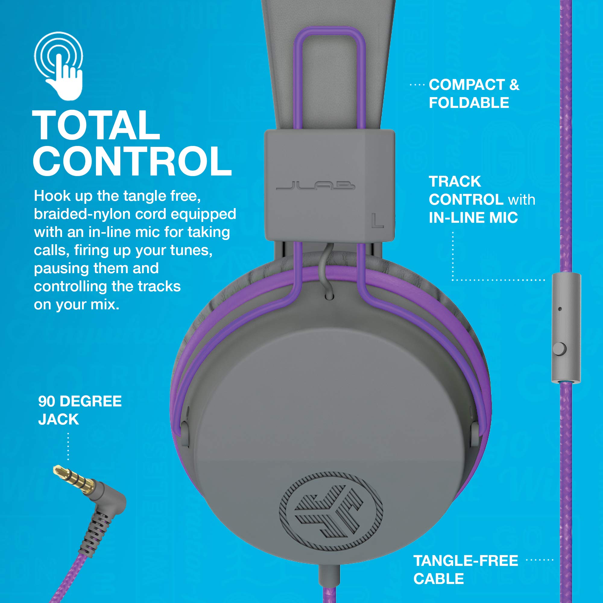 Foto 5 pulgar | Auriculares Jlab Jbuddies Studio On-ear Kids Con Cable, Grafito Y Morado - Venta Internacional.