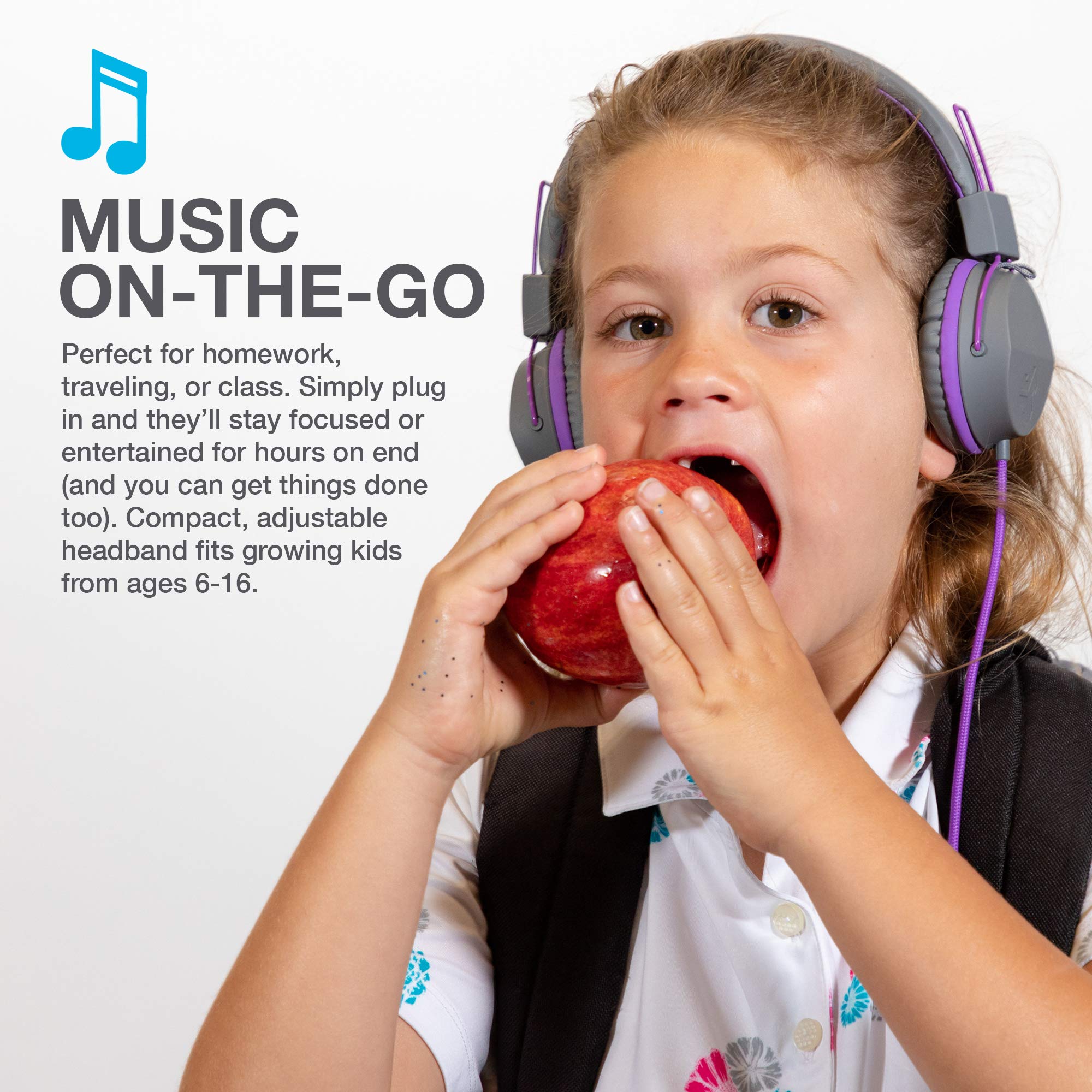 Foto 7 pulgar | Auriculares Jlab Jbuddies Studio On-ear Kids Con Cable, Grafito Y Morado - Venta Internacional.