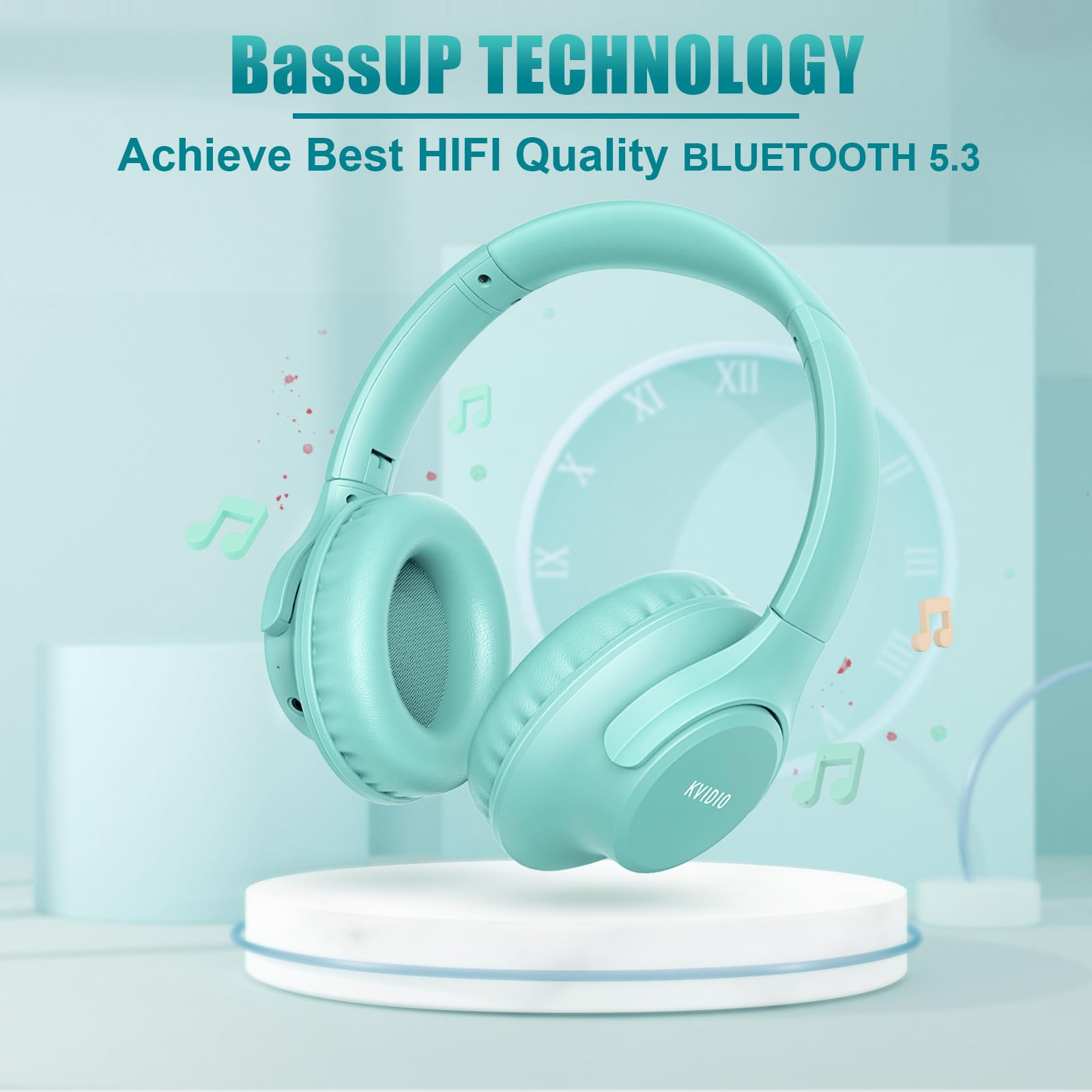 Foto 5 | Auriculares Bluetooth Kvidio Over Ear De 65 Horas De Reproducción, Color Verde - Venta Internacional.