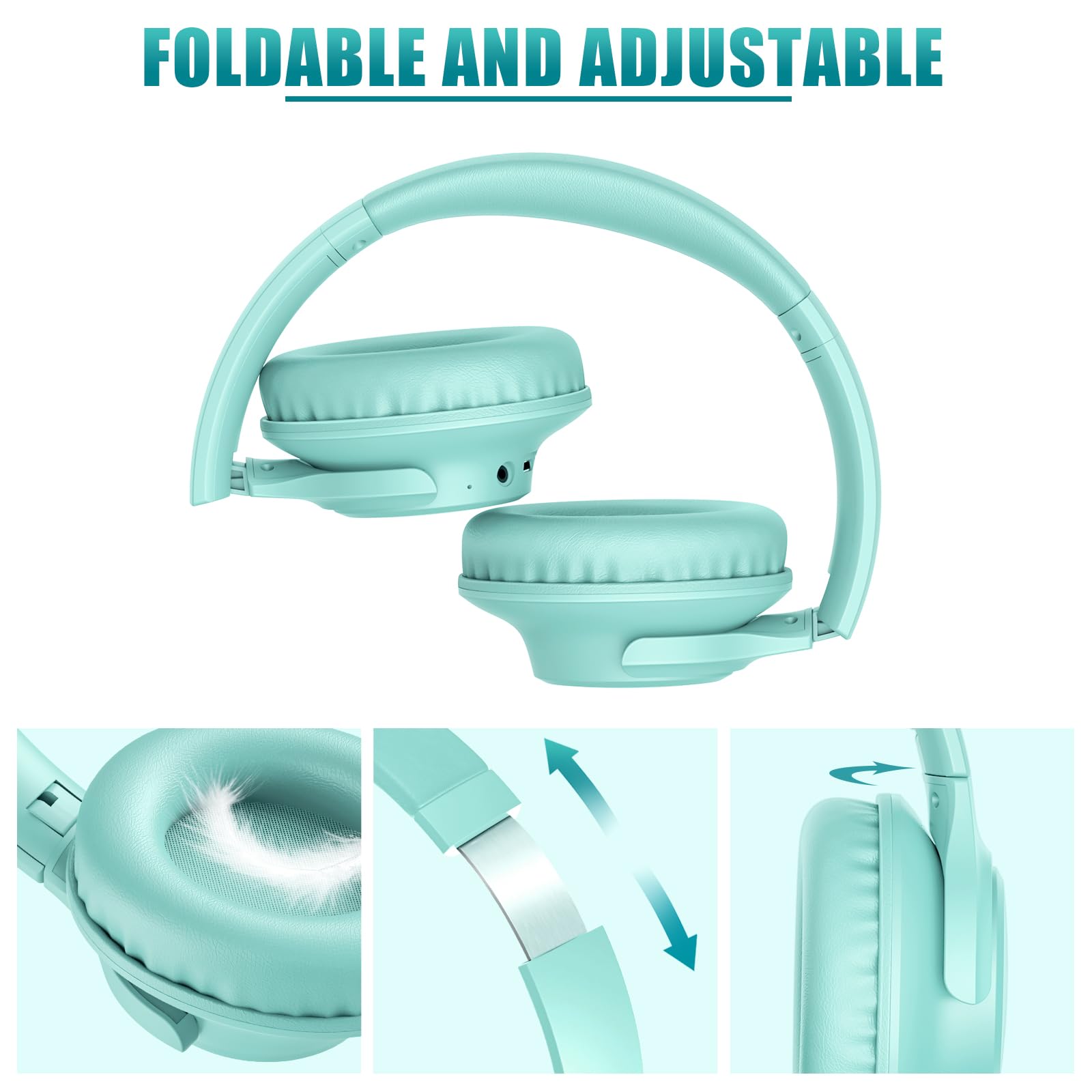 Foto 6 | Auriculares Bluetooth Kvidio Over Ear De 65 Horas De Reproducción, Color Verde - Venta Internacional.