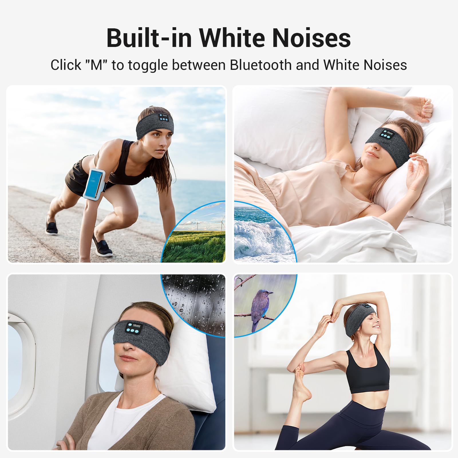 Foto 7 pulgar | Auriculares Para Dormir Inalámbricos Bluetooth Yontune Con Ruido Blanco - Venta Internacional.