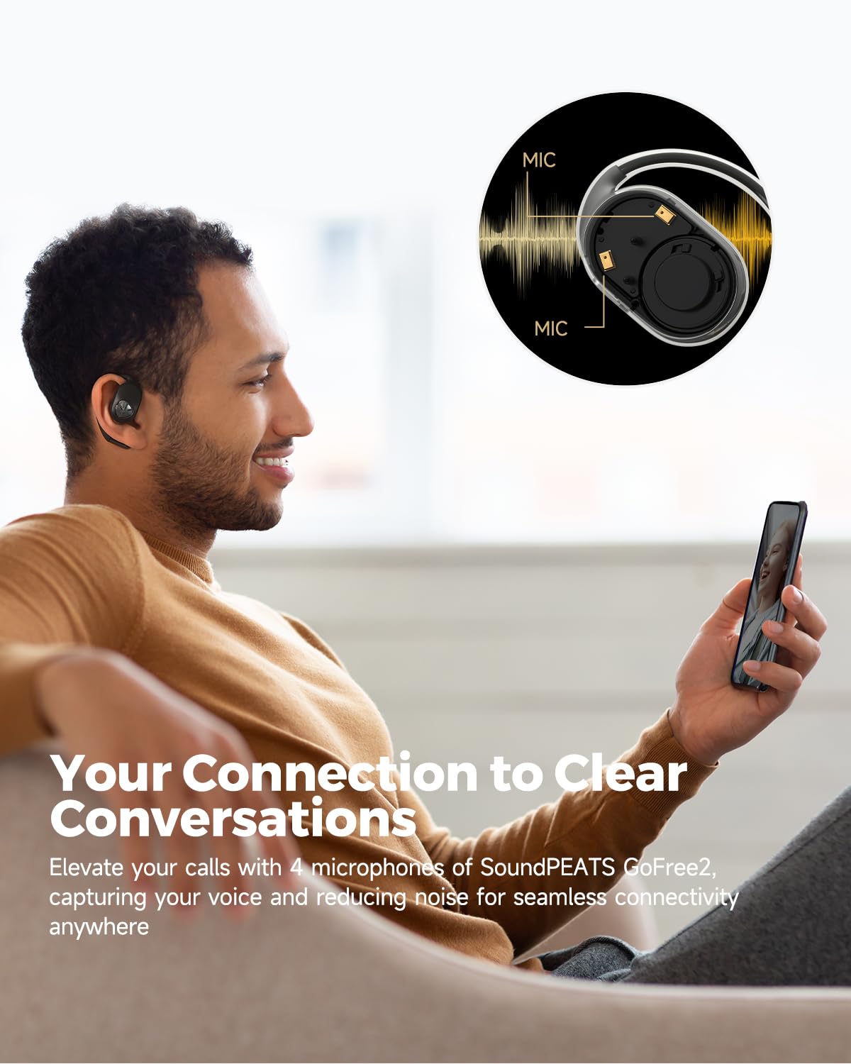 Foto 2 | Auriculares Inalámbricos De Oído Abierto Soundpeats Gofree2 Bluetooth V5.3 - Venta Internacional.