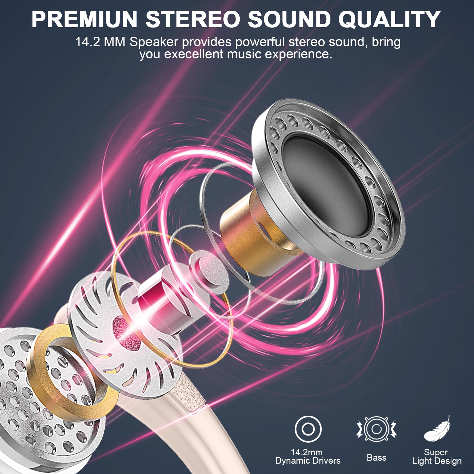 Foto 3 pulgar | Auricular Inalámbrico Ltinist 75h Bluetooth 5.3 Sport Ip7 Rosegold - Venta Internacional.