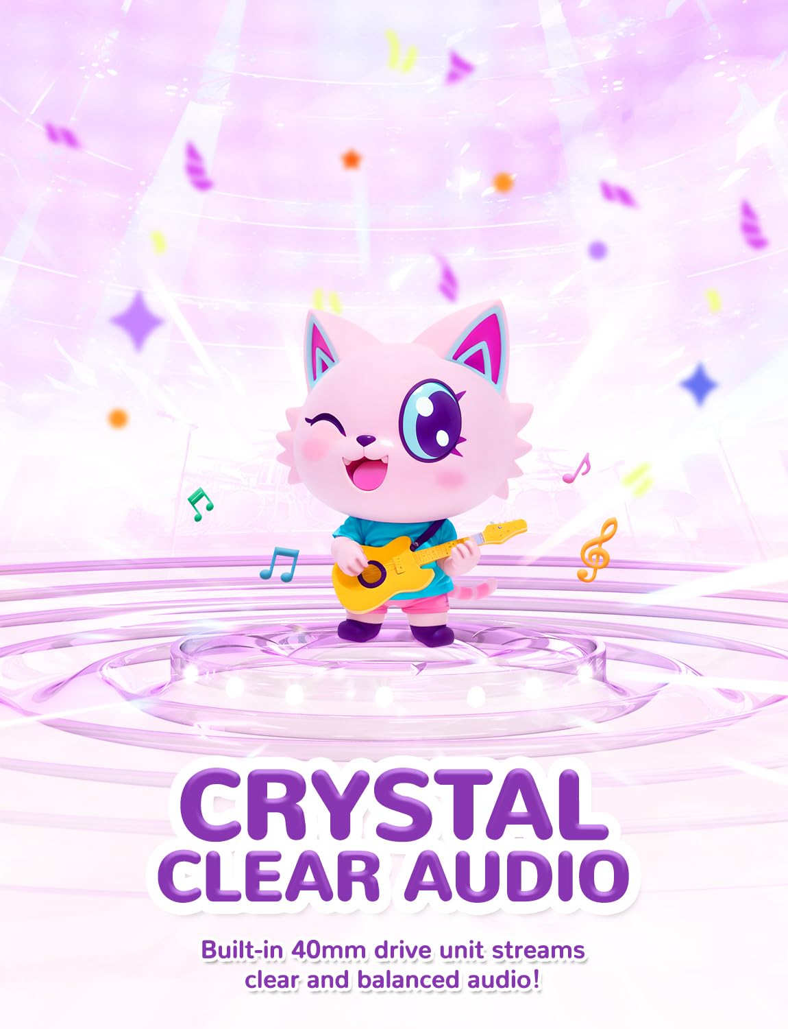 Foto 5 | Auriculares Iclever Cat Ear Para Niños Con Iluminación Led Estéreo, Color Rosa - Venta Internacional.