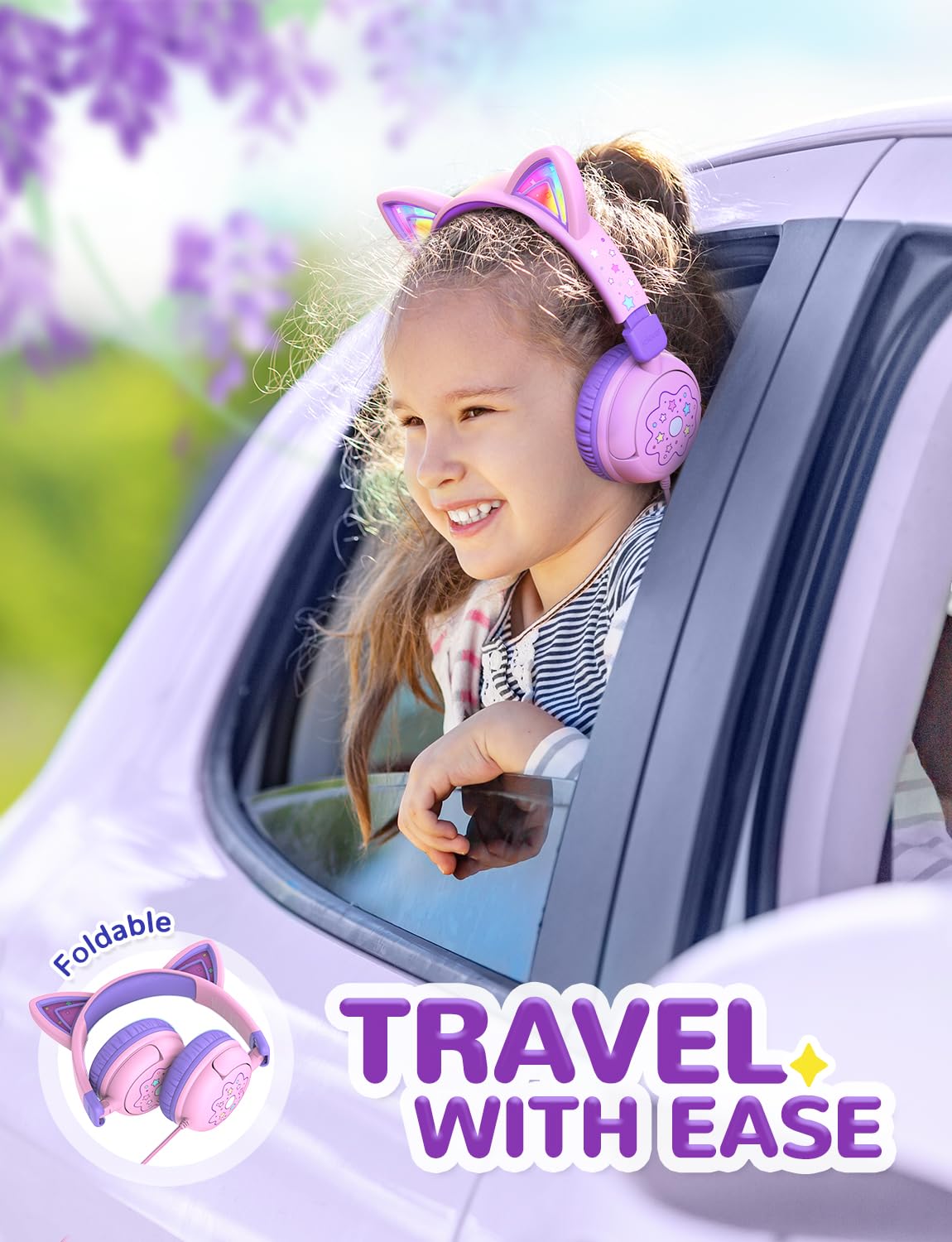 Foto 6 | Auriculares Iclever Cat Ear Para Niños Con Iluminación Led Estéreo, Color Rosa - Venta Internacional.