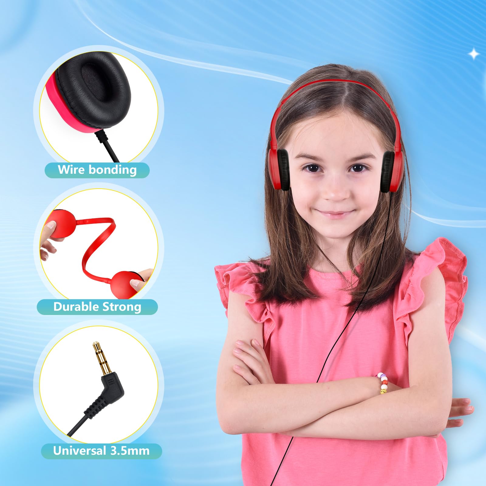 Foto 2 | Auriculares Osszit Kids, Paquete De 25 Unidades, Para Aula, Escuela, Conector De 3,5 Mm - Venta Internacional.