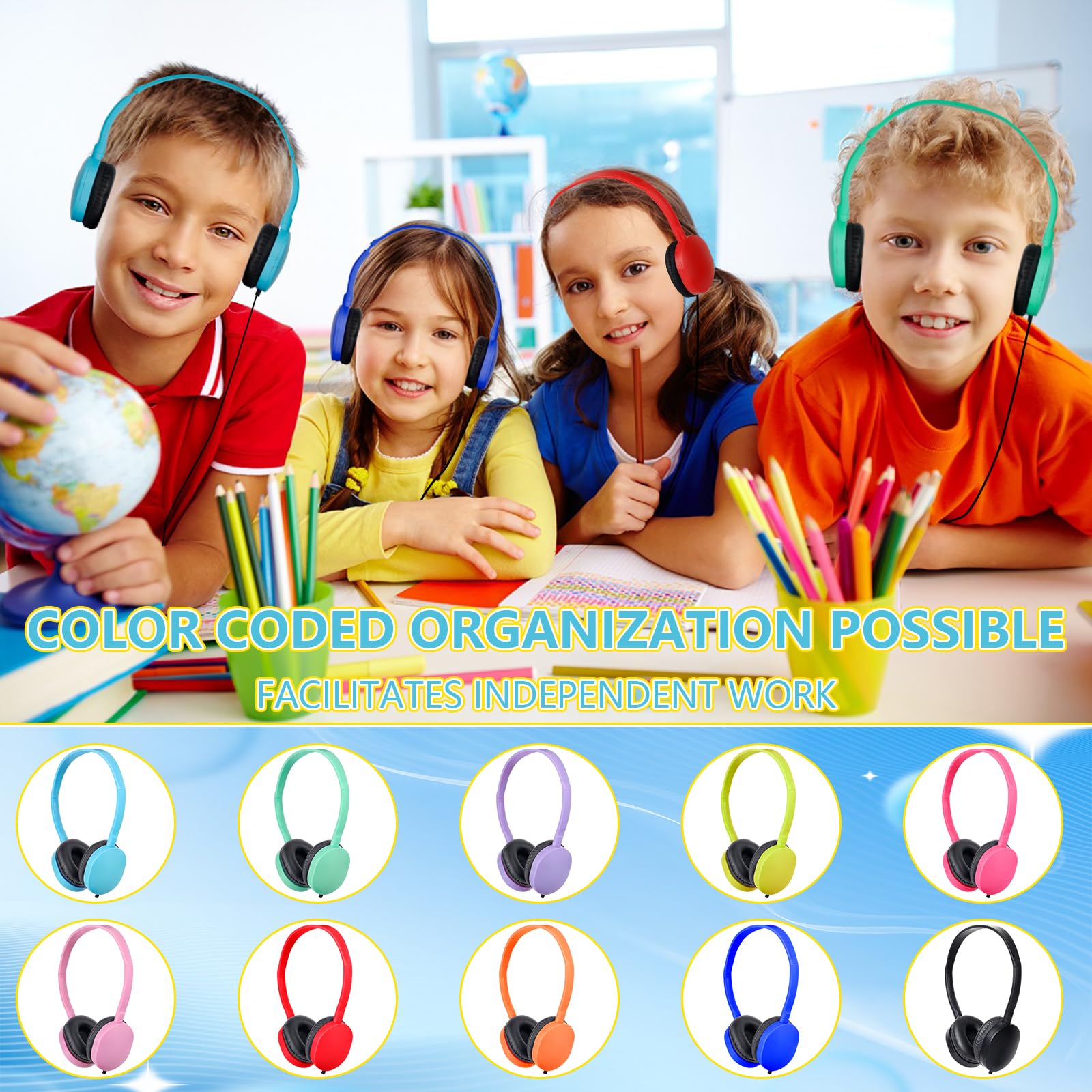 Foto 6 pulgar | Auriculares Osszit Kids, Paquete De 25 Unidades, Para Aula, Escuela, Conector De 3,5 Mm - Venta Internacional.