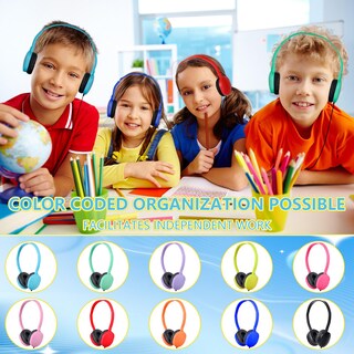 Foto 5 | Auriculares Osszit Kids, Paquete De 25 Unidades, Para Aula, Escuela, Conector De 3,5 Mm - Venta Internacional.