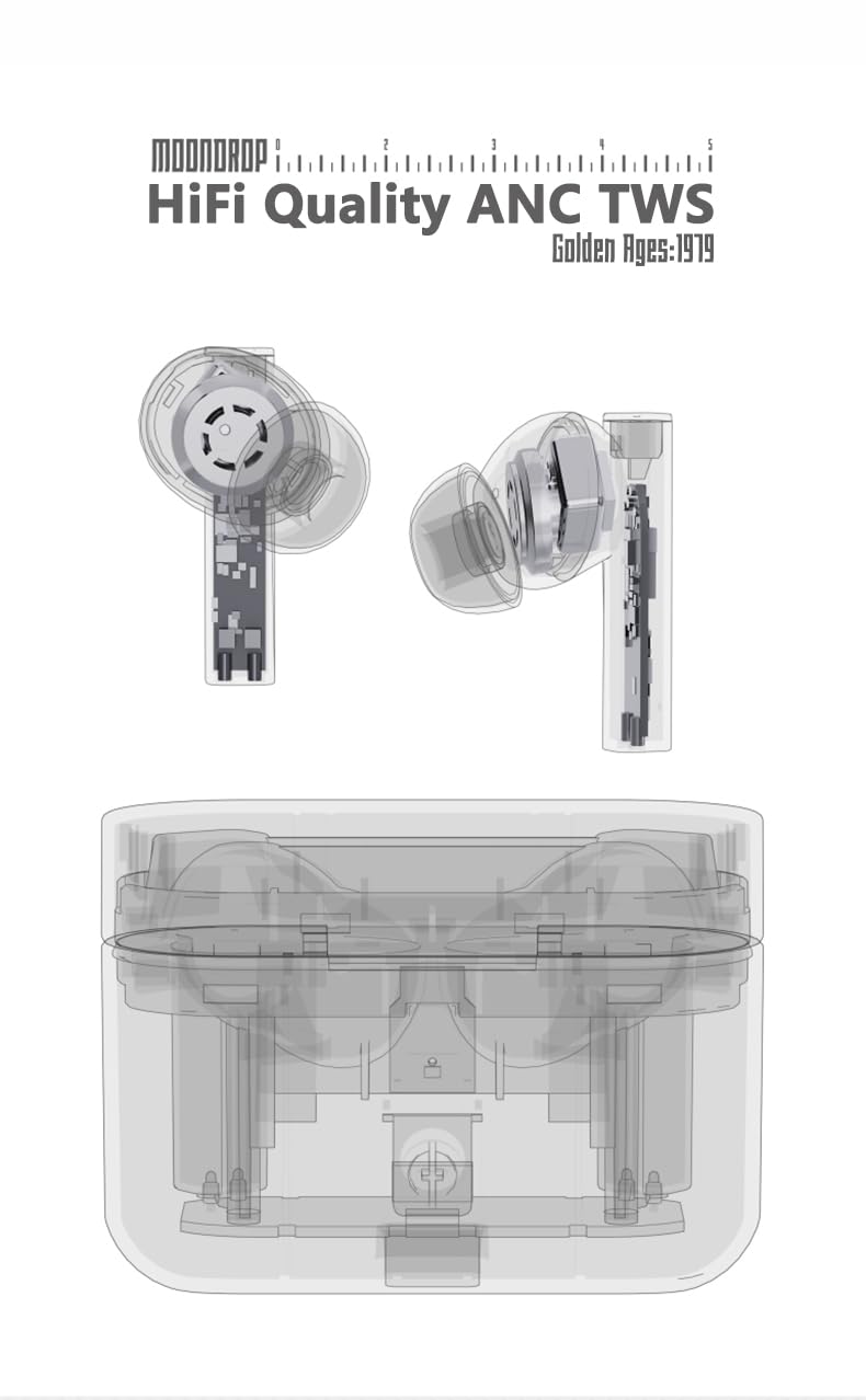 Foto 2 | Auriculares Tws Moondrop Golden Ages, 13 Mm, Planos Magnéticos, Anc - Venta Internacional.