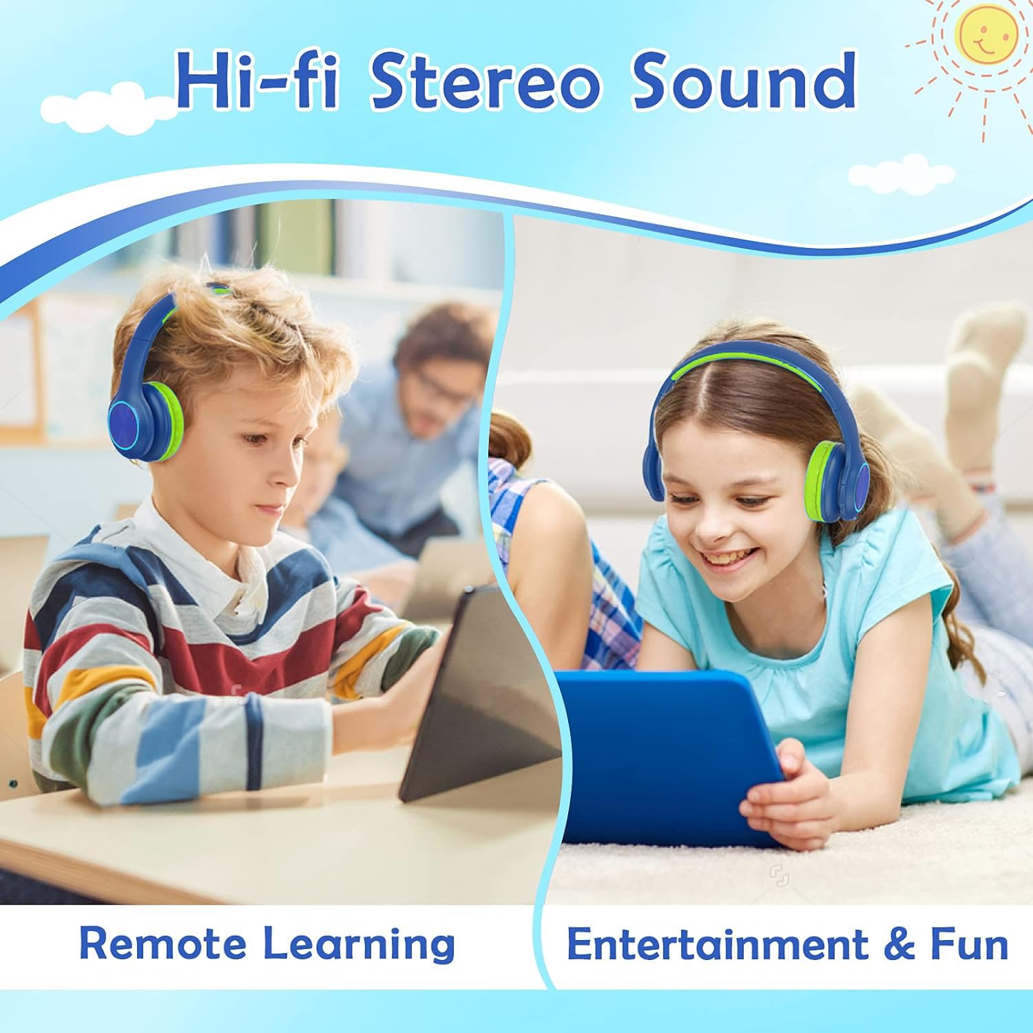 Foto 4 | Auriculares Inalámbricos Para Niños Candy Bila Cb01 Con Luces Led Azul/verde - Venta Internacional.