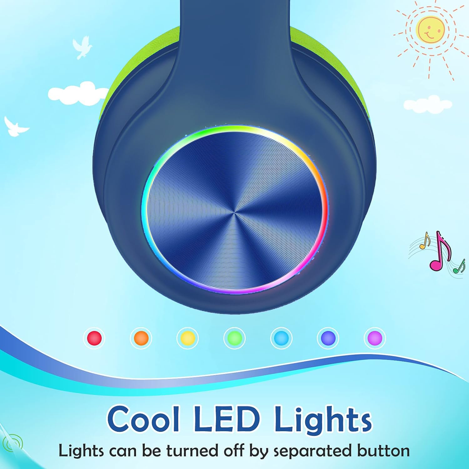 Foto 8 pulgar | Auriculares Inalámbricos Para Niños Candy Bila Cb01 Con Luces Led Azul/verde - Venta Internacional.