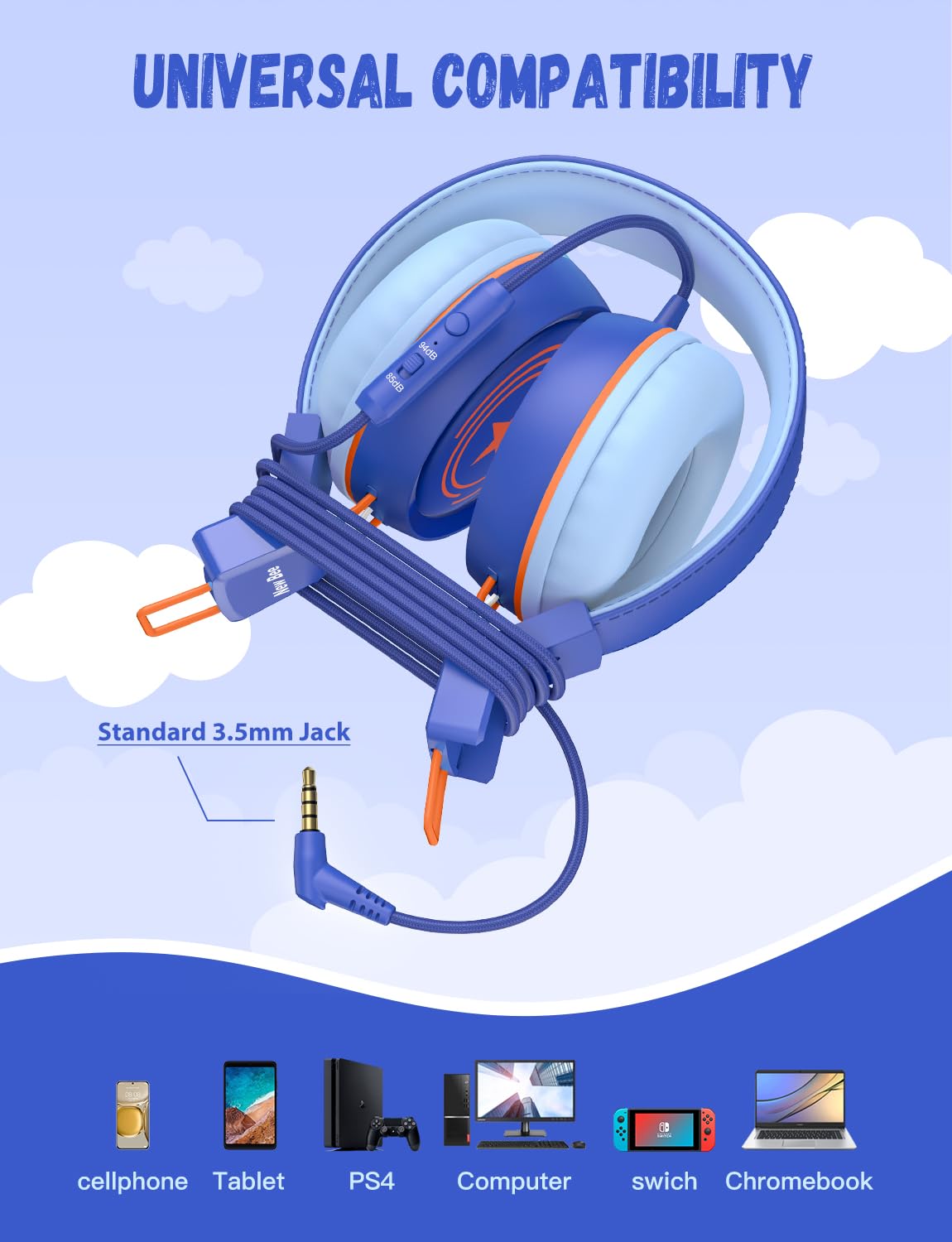 Foto 4 | Auriculares New Bee Kh20 Kids Con Micrófono De Volumen Limitado - Venta Internacional.