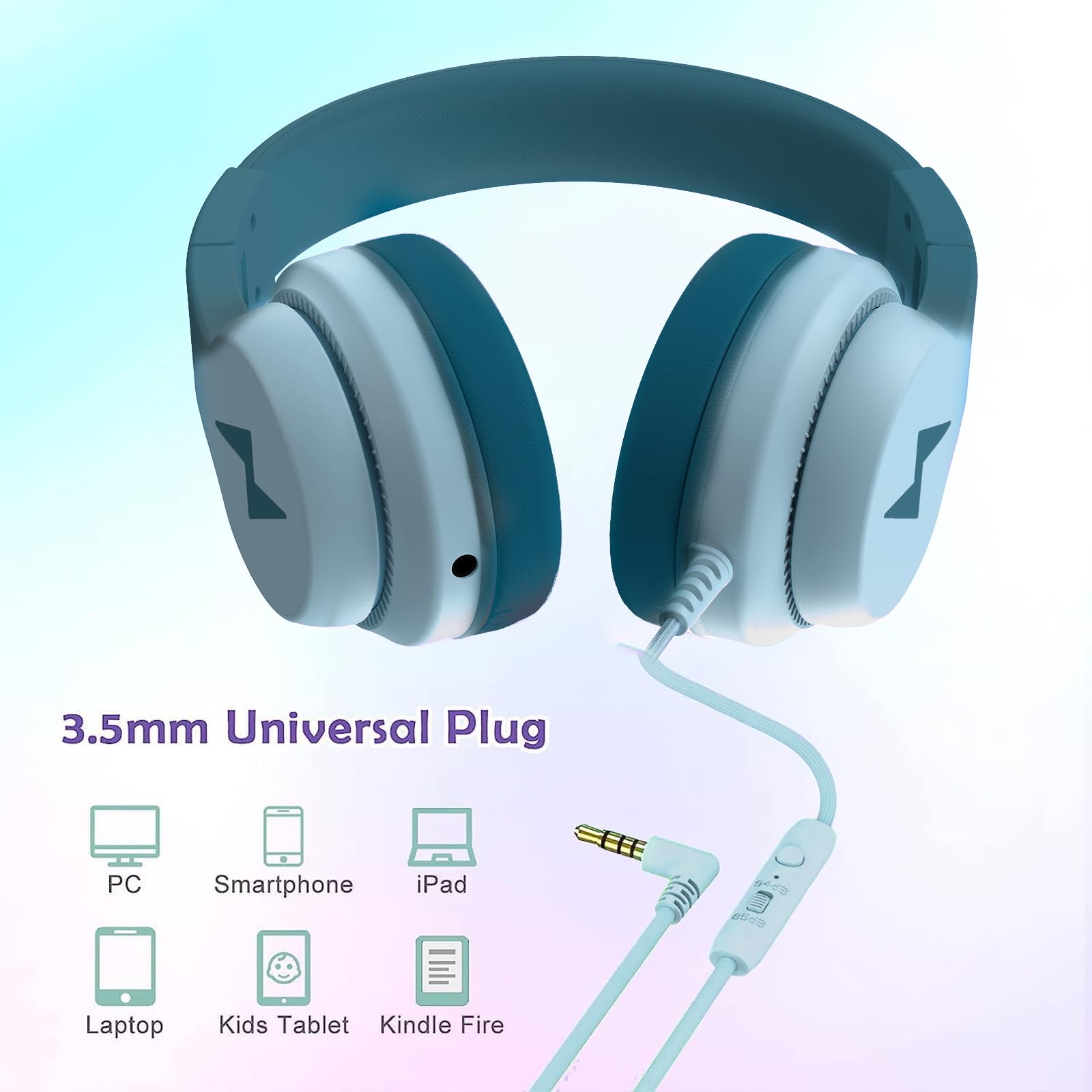 Foto 6 pulgar | Auriculares Candy Bila Kids Con Cable Y Limitador De Volumen De Micrófono - Venta Internacional.
