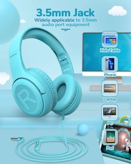 Foto 6 | Auriculares Awatrue At2 Para Niños Pequeños Con Cable, Límite De Volumen 85/94 Db - Venta Internacional.