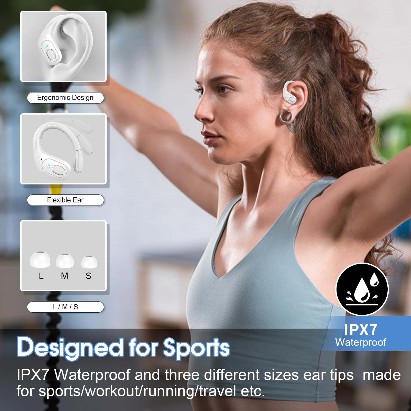 Foto 3 | Auriculares Inalámbricos Aptkdoe 75hrs Bluetooth 5.3 Headphone Sport - Venta Internacional.