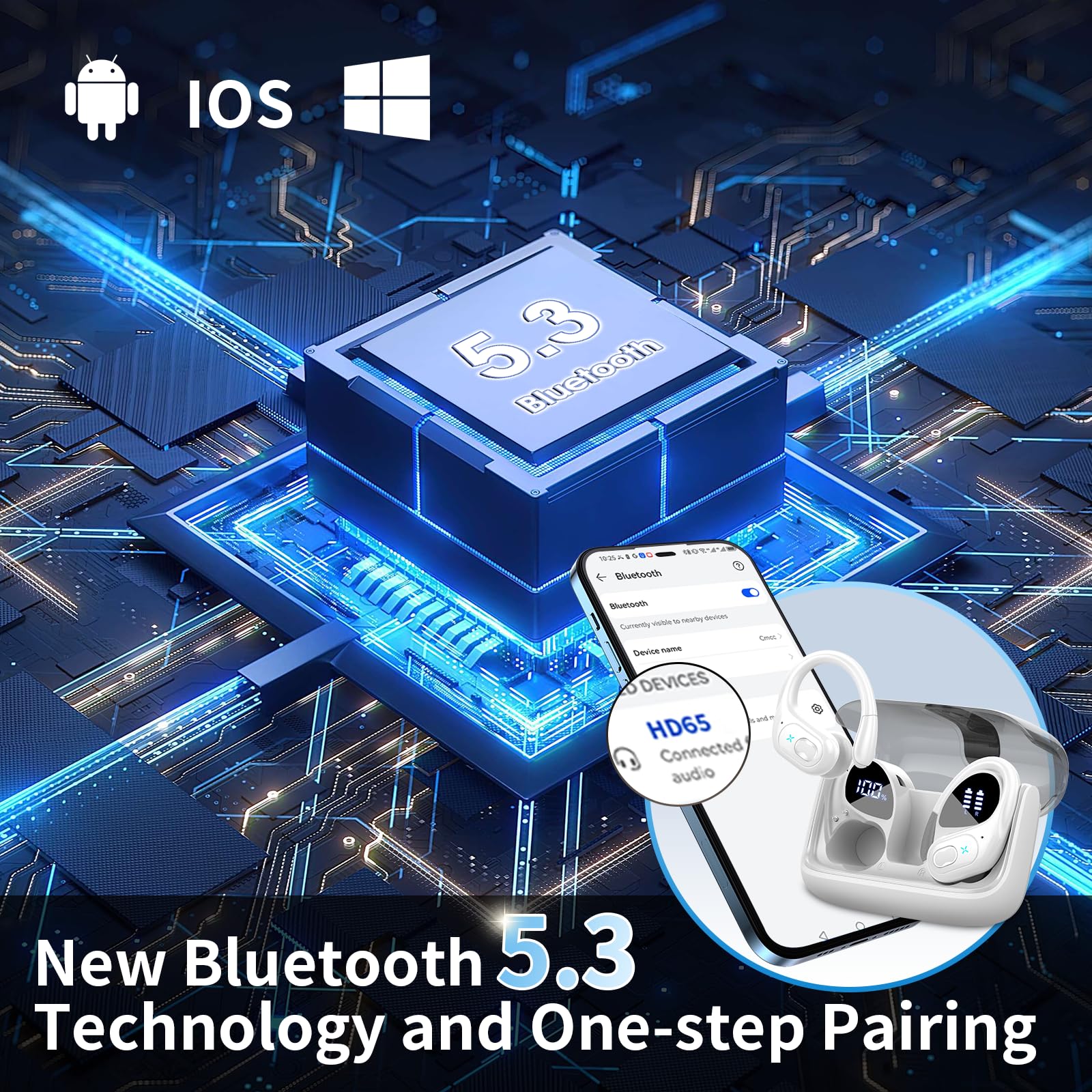 Foto 7 pulgar | Auriculares Inalámbricos Aptkdoe 75hrs Bluetooth 5.3 Headphone Sport - Venta Internacional.
