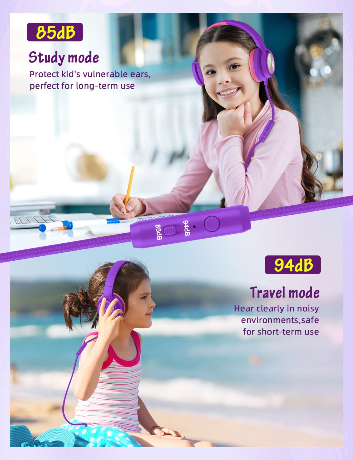 Foto 5 pulgar | Auriculares Voopwink Kids Con Micrófono Para Colocar Sobre La Oreja Con Cable - Venta Internacional.