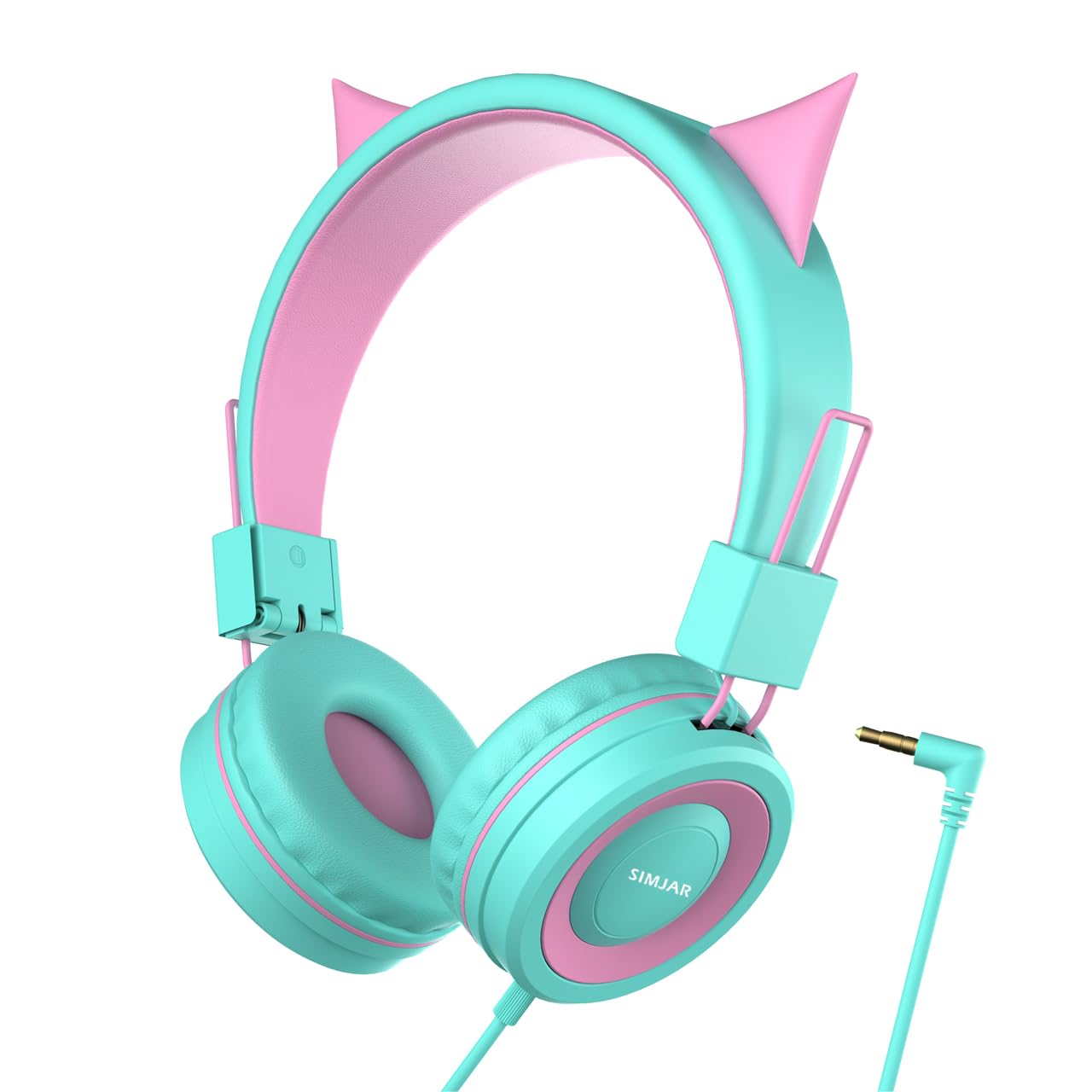 Auriculares Simjar Cat Ear Kids Para La Escuela Green Wired - Venta Internacional.