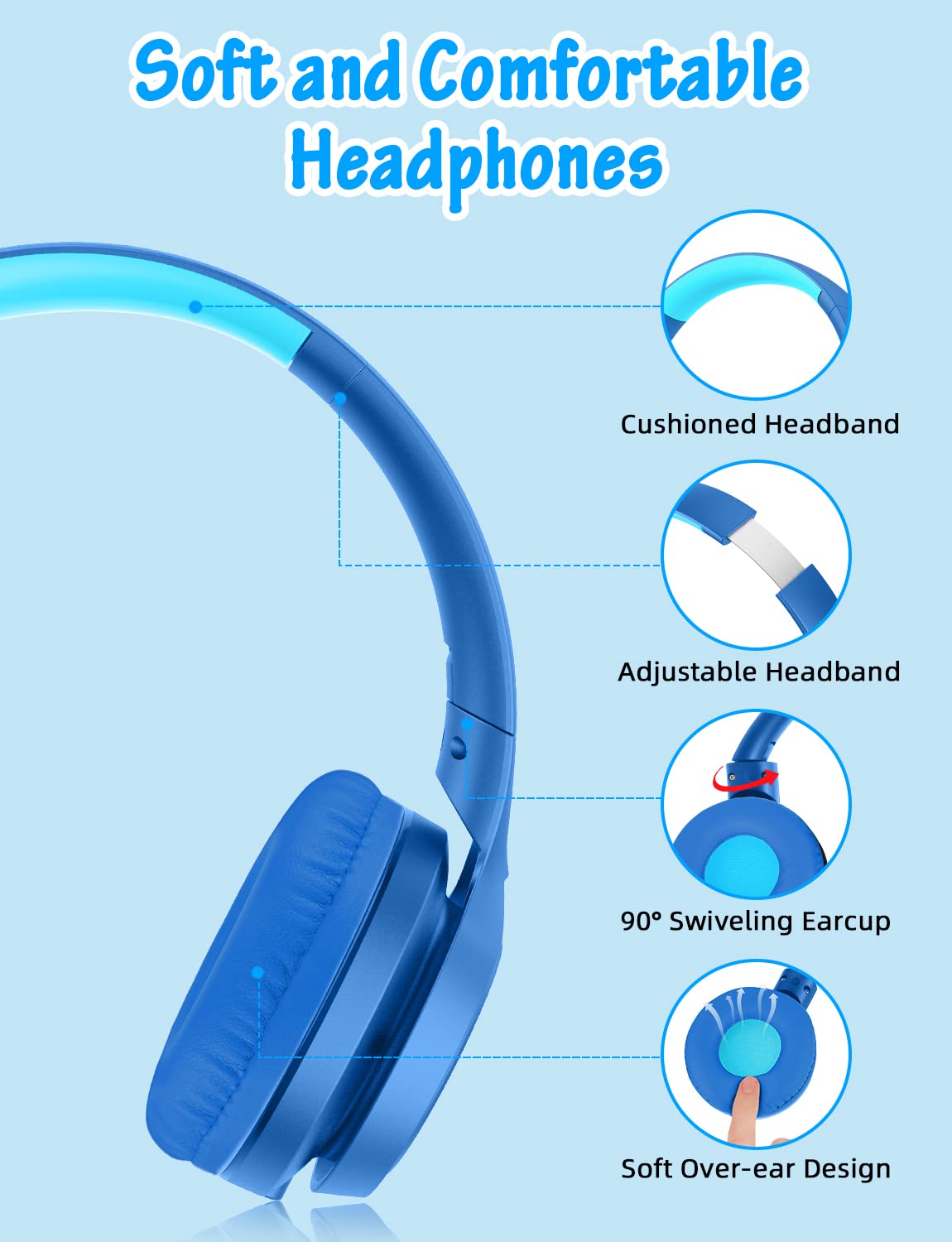 Foto 6 pulgar | Auriculares Voopwink Para Niños Con Micrófono De Volumen Limitado - Venta Internacional.