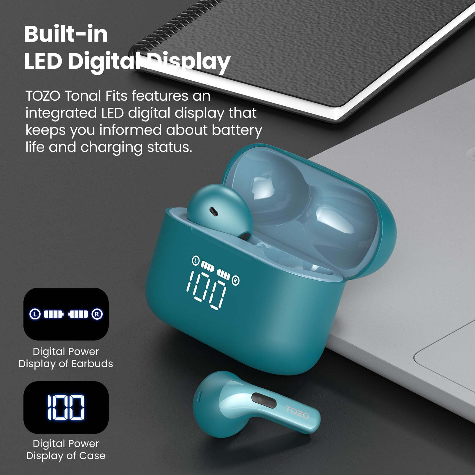 Foto 3 pulgar | Auriculares Inalámbricos Tozo T21 Bluetooth 5.3 Con Micrófono Dual Verdes - Venta Internacional.