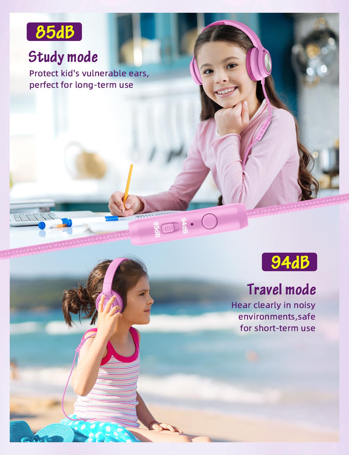 Foto 5 pulgar | Auriculares Voopwink Kids Con Micrófono Para Colocar Sobre La Oreja Con Cable - Venta Internacional.