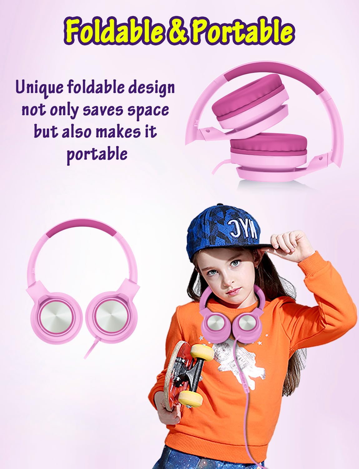 Foto 7 pulgar | Auriculares Voopwink Kids Con Micrófono Para Colocar Sobre La Oreja Con Cable - Venta Internacional.