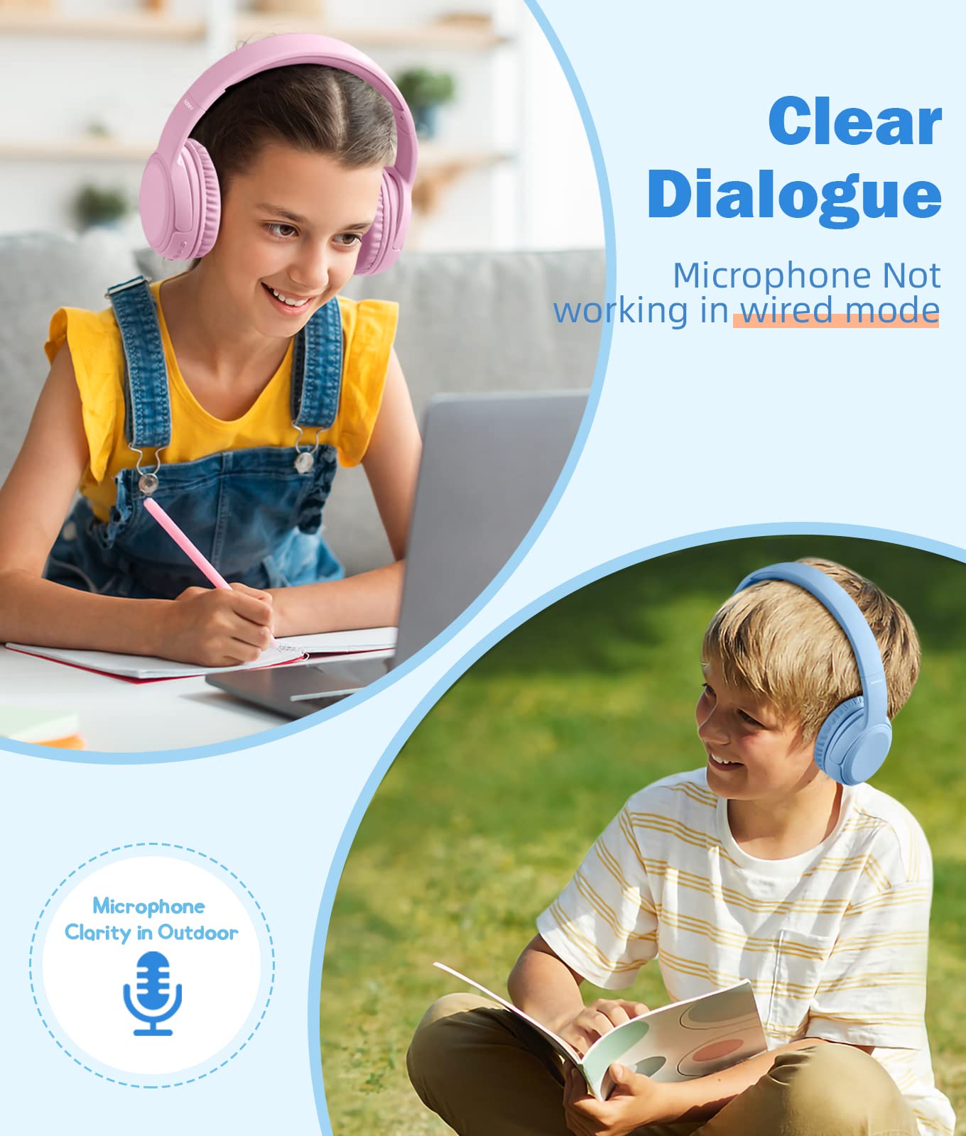 Foto 7 pulgar | Auriculares Nabevi Kids Bluetooth Inalámbricos Con Micrófono 85/93 Db, Color Azul - Venta Internacional.