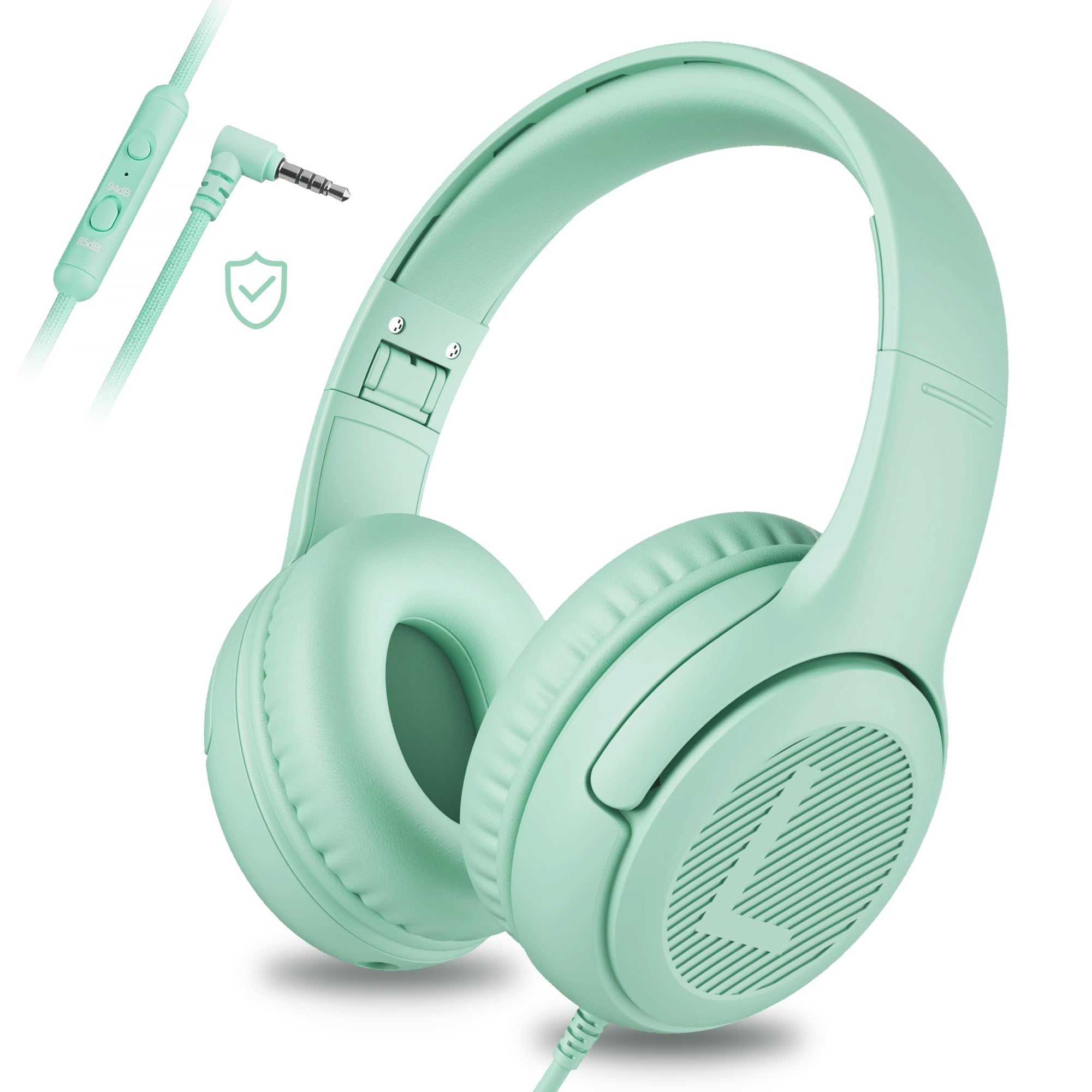 Auriculares Awatrue At2 Para Niños Con Micrófono De Más De 3 Años, Color Verde - Venta Internacional.