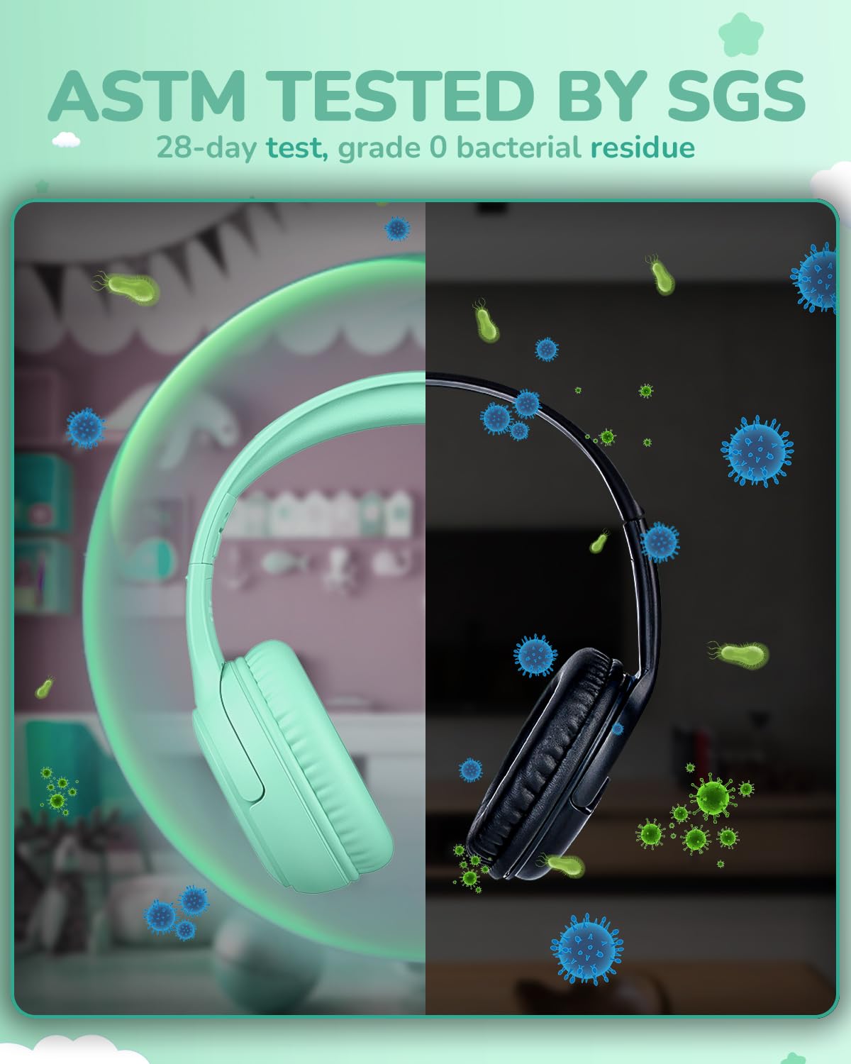 Foto 6 pulgar | Auriculares Awatrue At2 Para Niños Con Micrófono De Más De 3 Años, Color Verde - Venta Internacional.