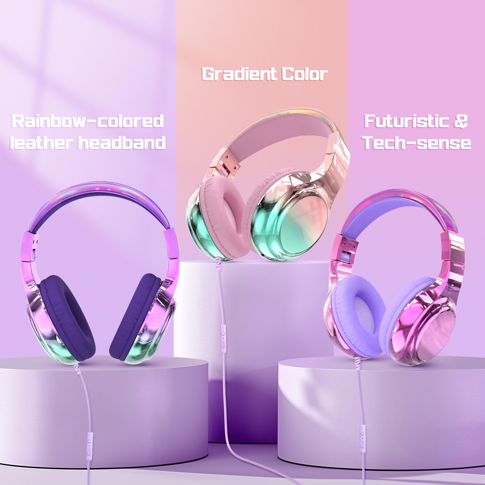 Foto 7 pulgar | Auriculares Qearfun Kids Con Micrófono Y Límite De Volumen Deep Purple - Venta Internacional.