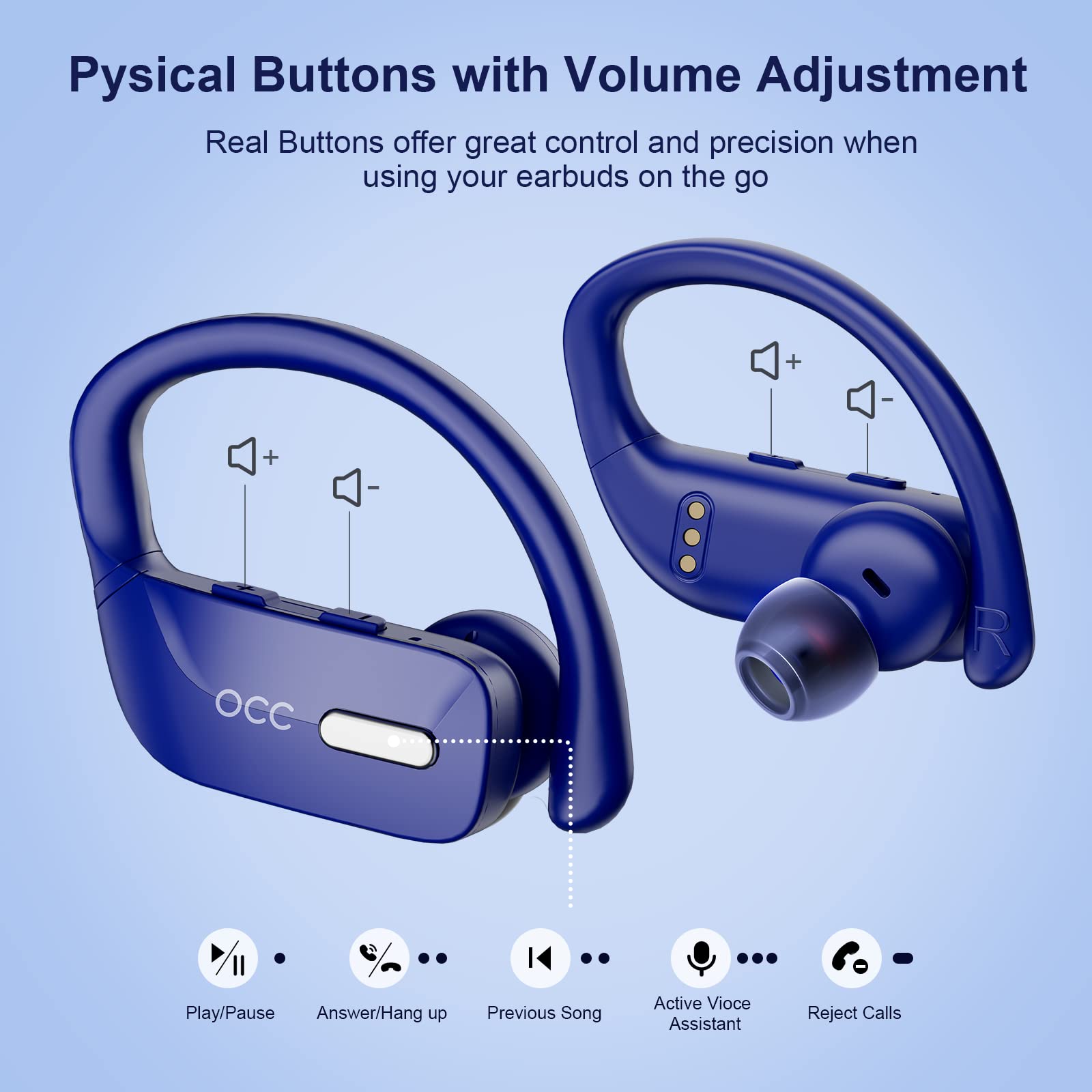 Foto 5 pulgar | Auriculares Inalámbricos Occiam T17 Bluetooth 48h Play Back Blue - Venta Internacional.