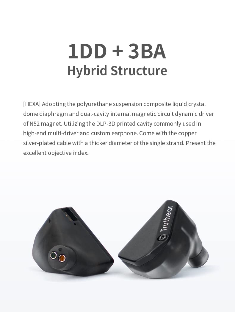 Foto 5 pulgar | Auriculares Fanmusic Truthear Hexa 1dd+3ba Hybird Negros - Venta Internacional.