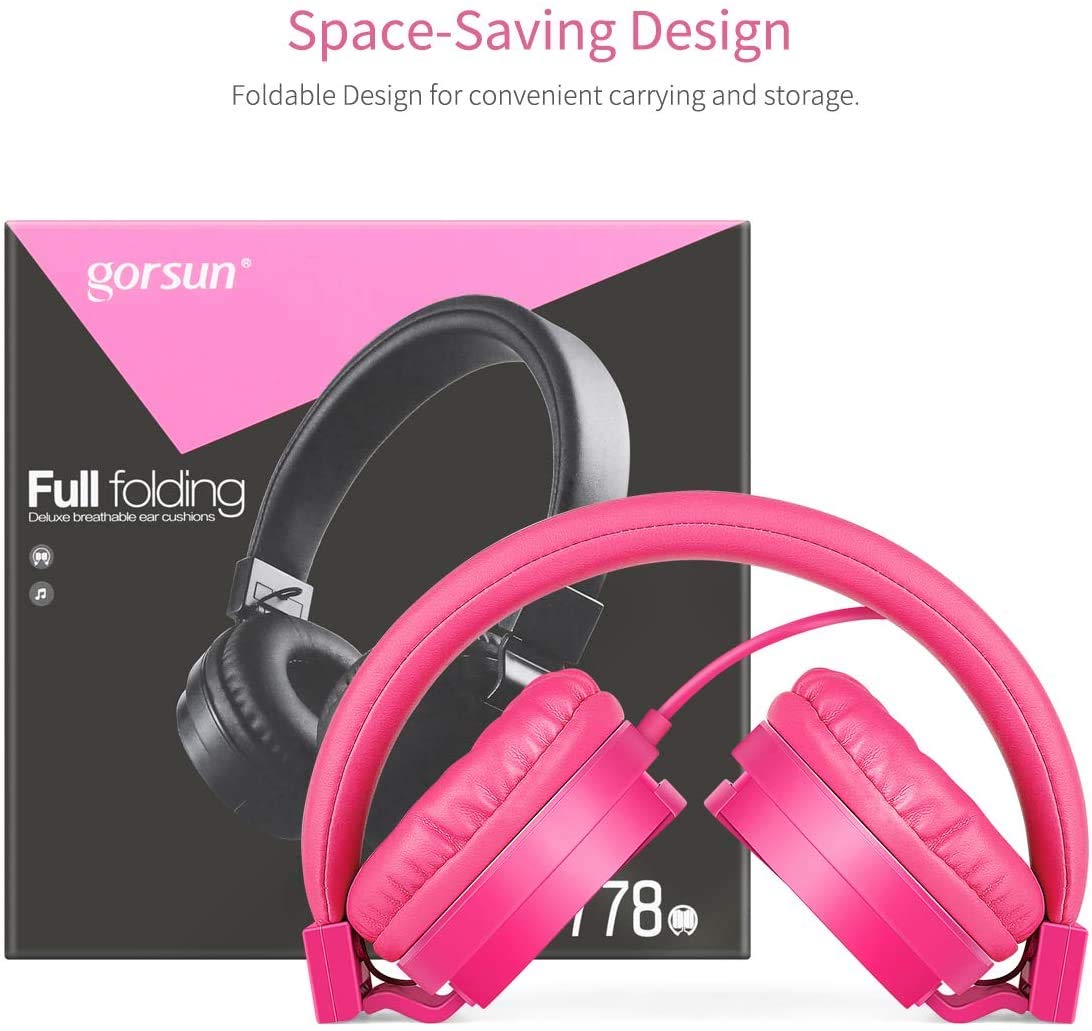 Foto 5 pulgar | Auriculares Gorsun Kids Estéreo Ligeros Con Cable Rosa - Venta Internacional.