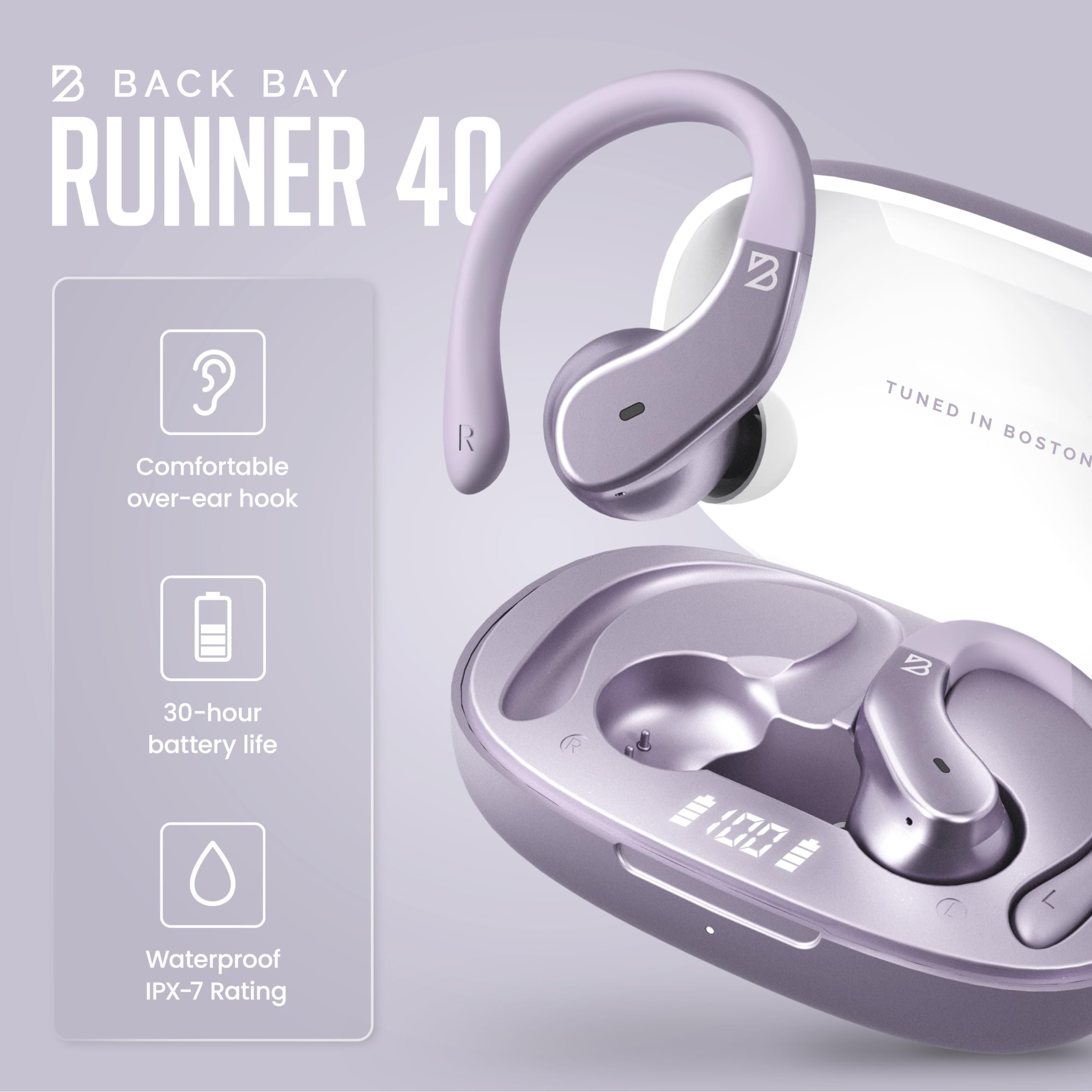 Foto 4 pulgar | Auriculares Inalámbricos Back Bay Audio Runner 40 Para Orejas Pequeñas - Venta Internacional.