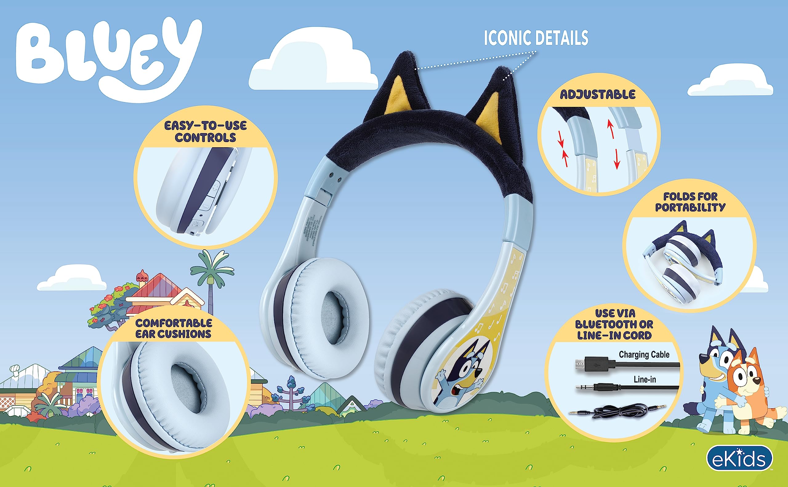Foto 5 pulgar | Auriculares Bluetooth Ekids Bluey Para Niños Con Micrófono - Venta Internacional.