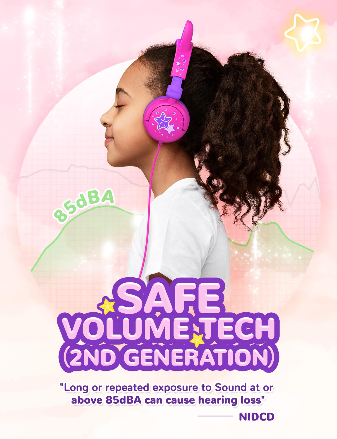 Foto 4 pulgar | Auriculares Para Niños Iclever Cat Ear Led Con Luz Led De 85 Dba, Volumen Seguro - Venta Internacional.