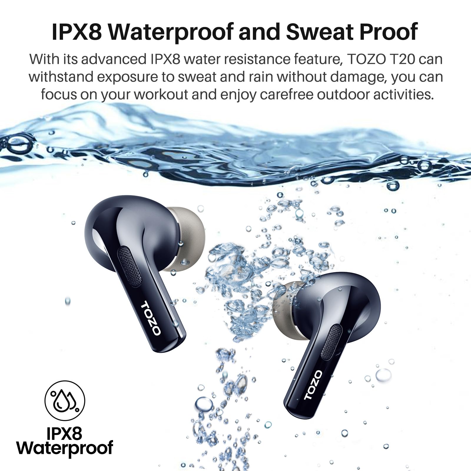 Foto 8 pulgar | Auriculares Inalámbricos Tozo T20 Bluetooth Ipx8 Azul - Venta Internacional.