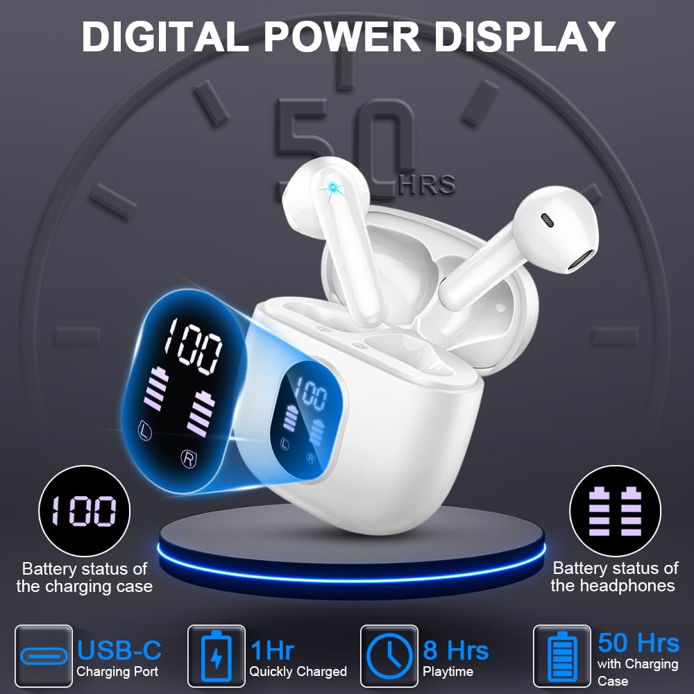 Foto 5 pulgar | Auriculares Inalámbricos Draec Bluetooth 5.3, 50 Horas De Reproducción - Venta Internacional.