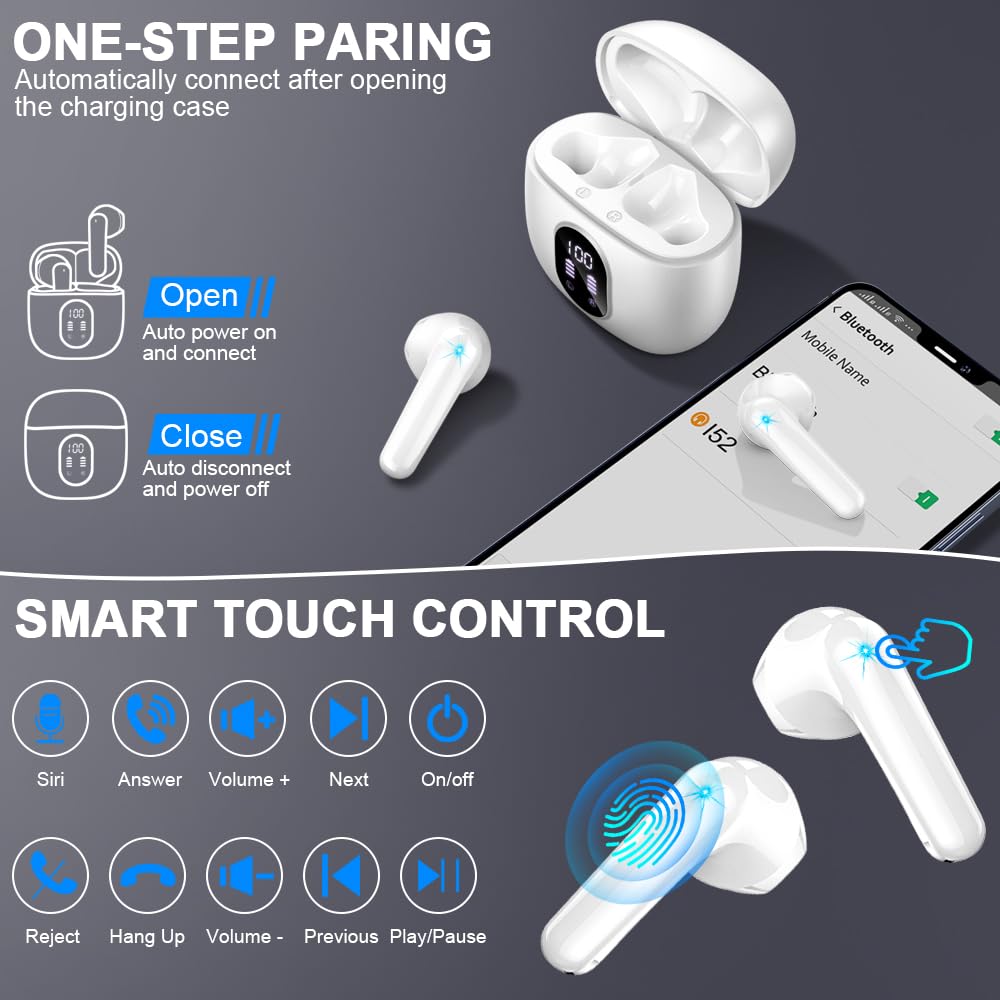 Foto 7 pulgar | Auriculares Inalámbricos Draec Bluetooth 5.3, 50 Horas De Reproducción - Venta Internacional.
