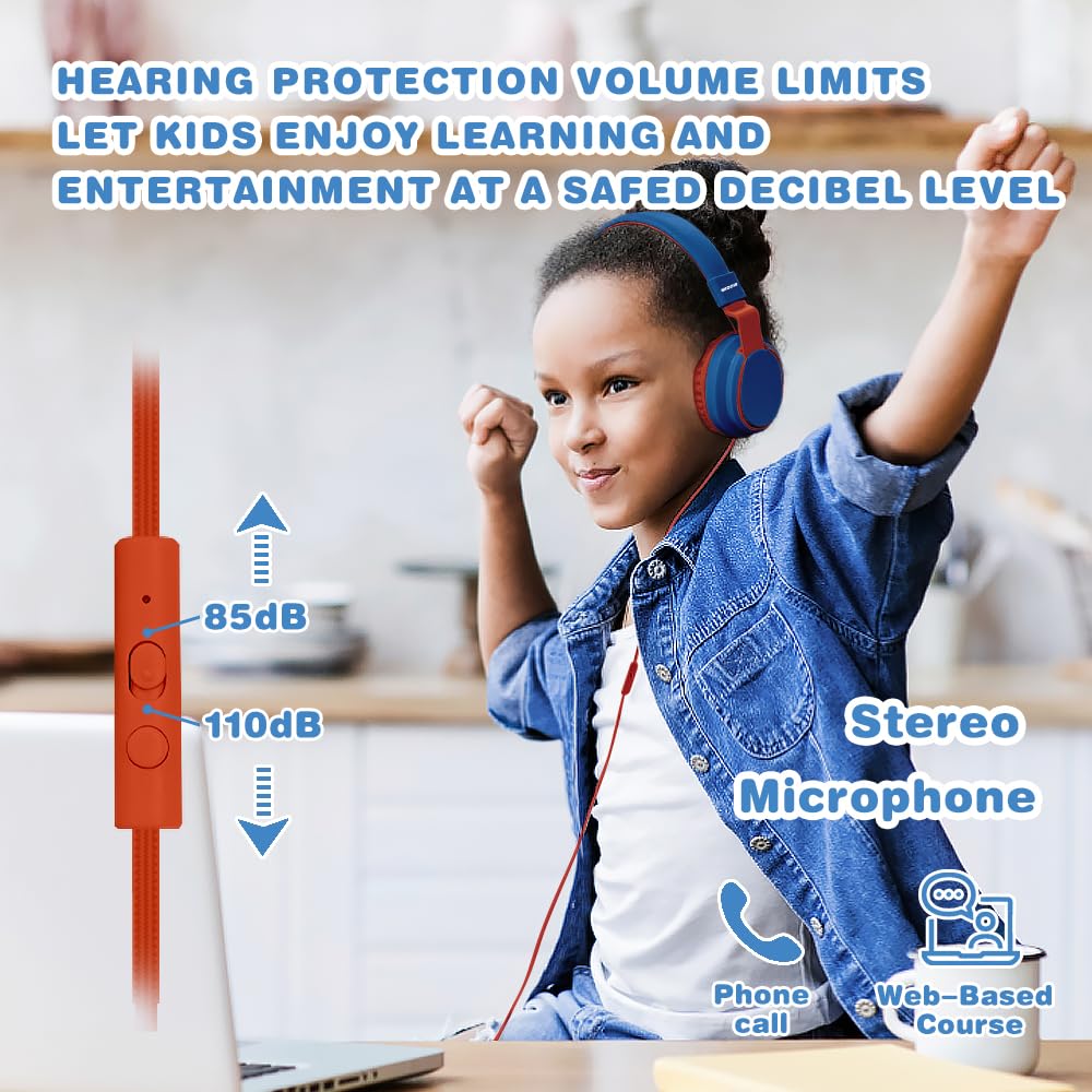 Foto 6 pulgar | Auriculares Midola Kids Volume Limited 85/110 Db Con Cable Azul - Venta Internacional.