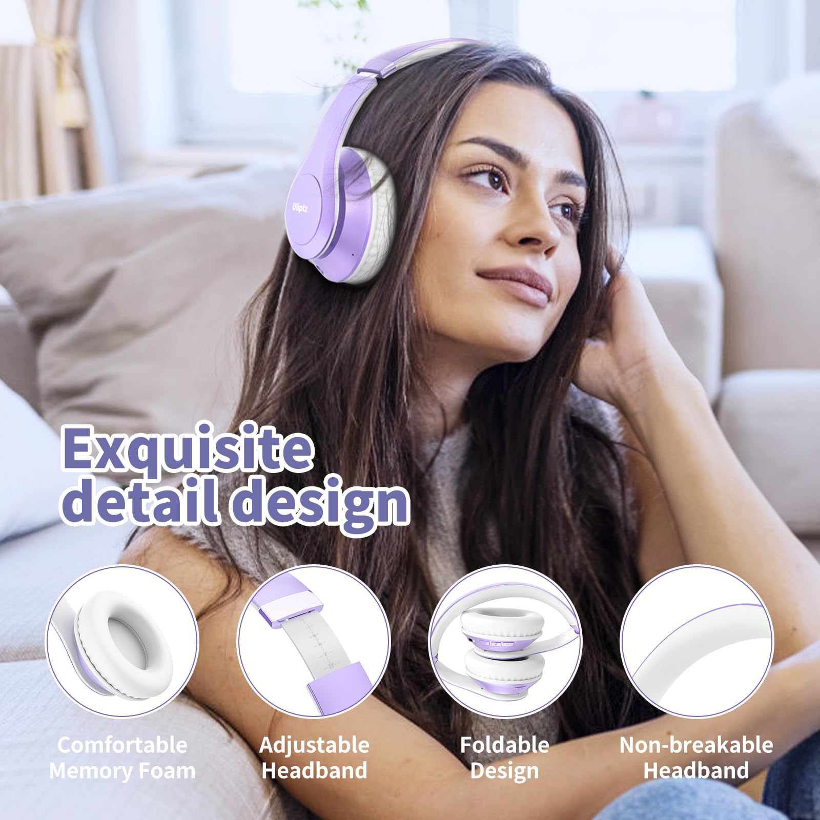 Foto 5 pulgar | Auriculares Inalámbricos Bluetooth Uliptz 65h Playtime Purple - Venta Internacional.