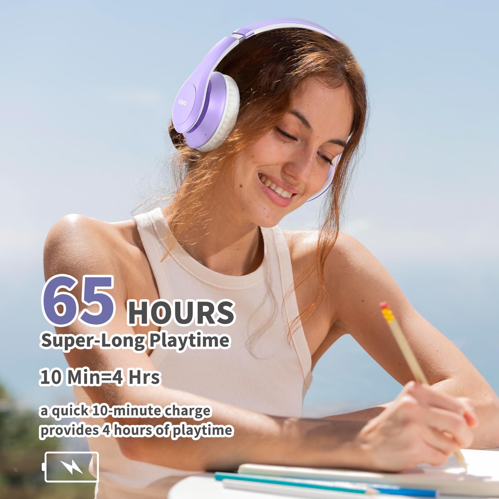 Foto 6 pulgar | Auriculares Inalámbricos Bluetooth Uliptz 65h Playtime Purple - Venta Internacional.