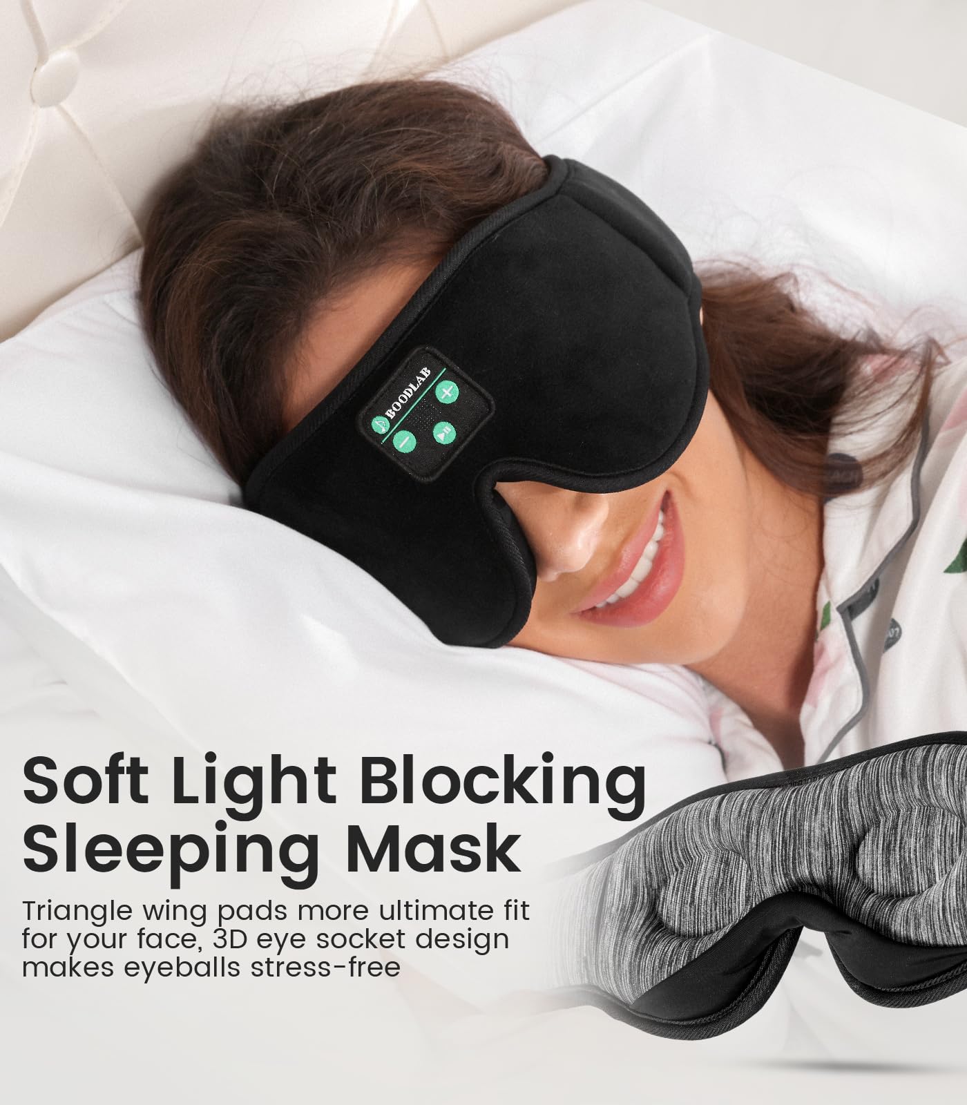 Foto 3 pulgar | Máscara Para Dormir Bluetooth Boodlab Con Auriculares Bluetooth - Venta Internacional.