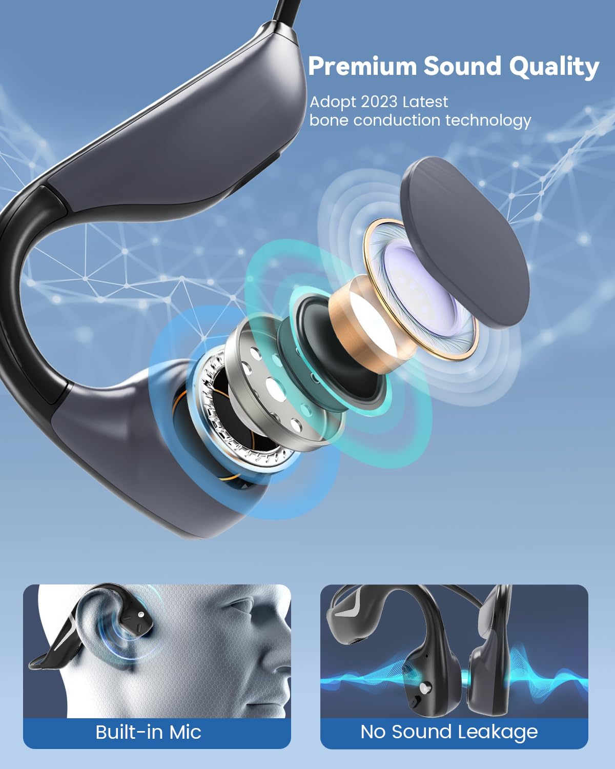 Foto 7 pulgar | Auriculares De Conducción Ósea Monodeal Bluetooth Ip67 Impermeables - Venta Internacional.