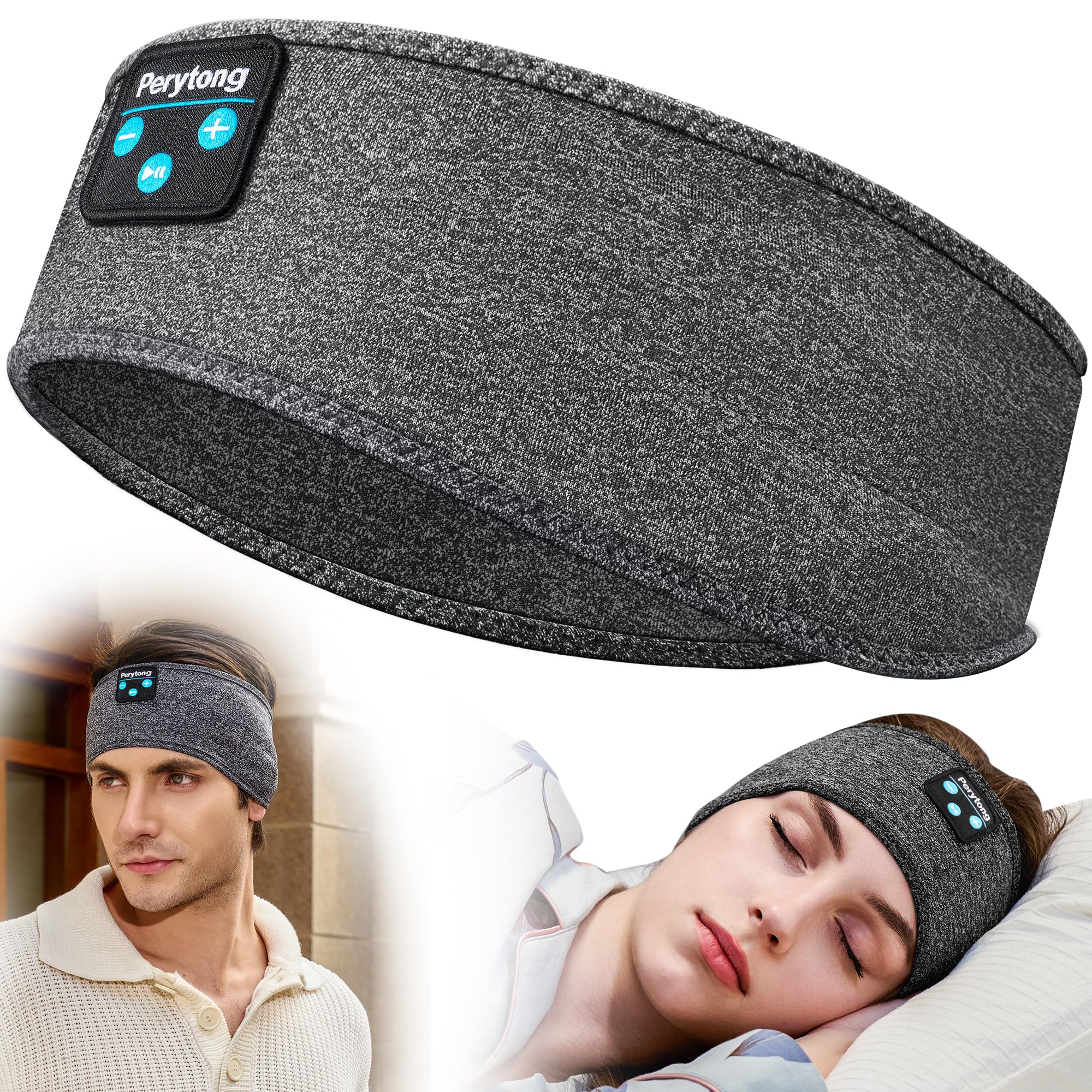 Auriculares Para Dormir Con Diadema Bluetooth Perytong, Color Gris Oscuro - Venta Internacional.