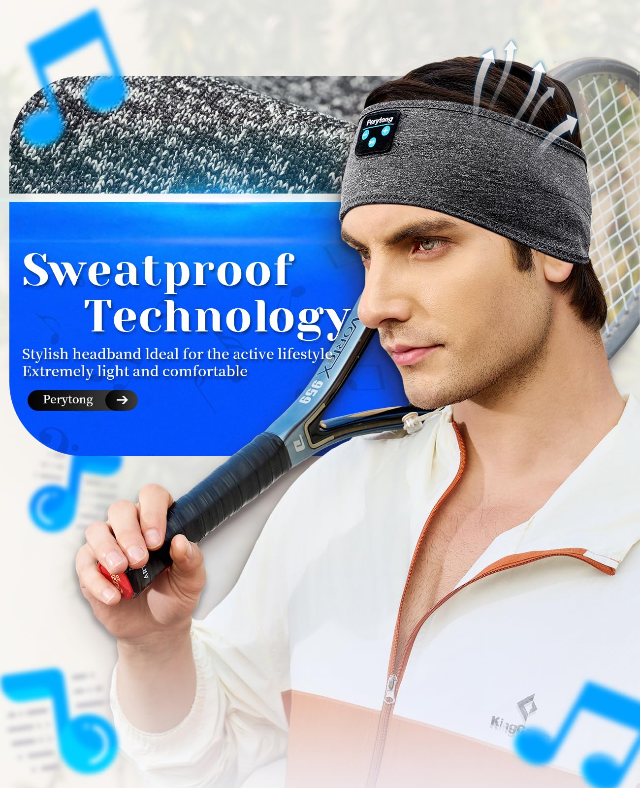 Foto 2 | Auriculares Para Dormir Con Diadema Bluetooth Perytong, Color Gris Oscuro - Venta Internacional.