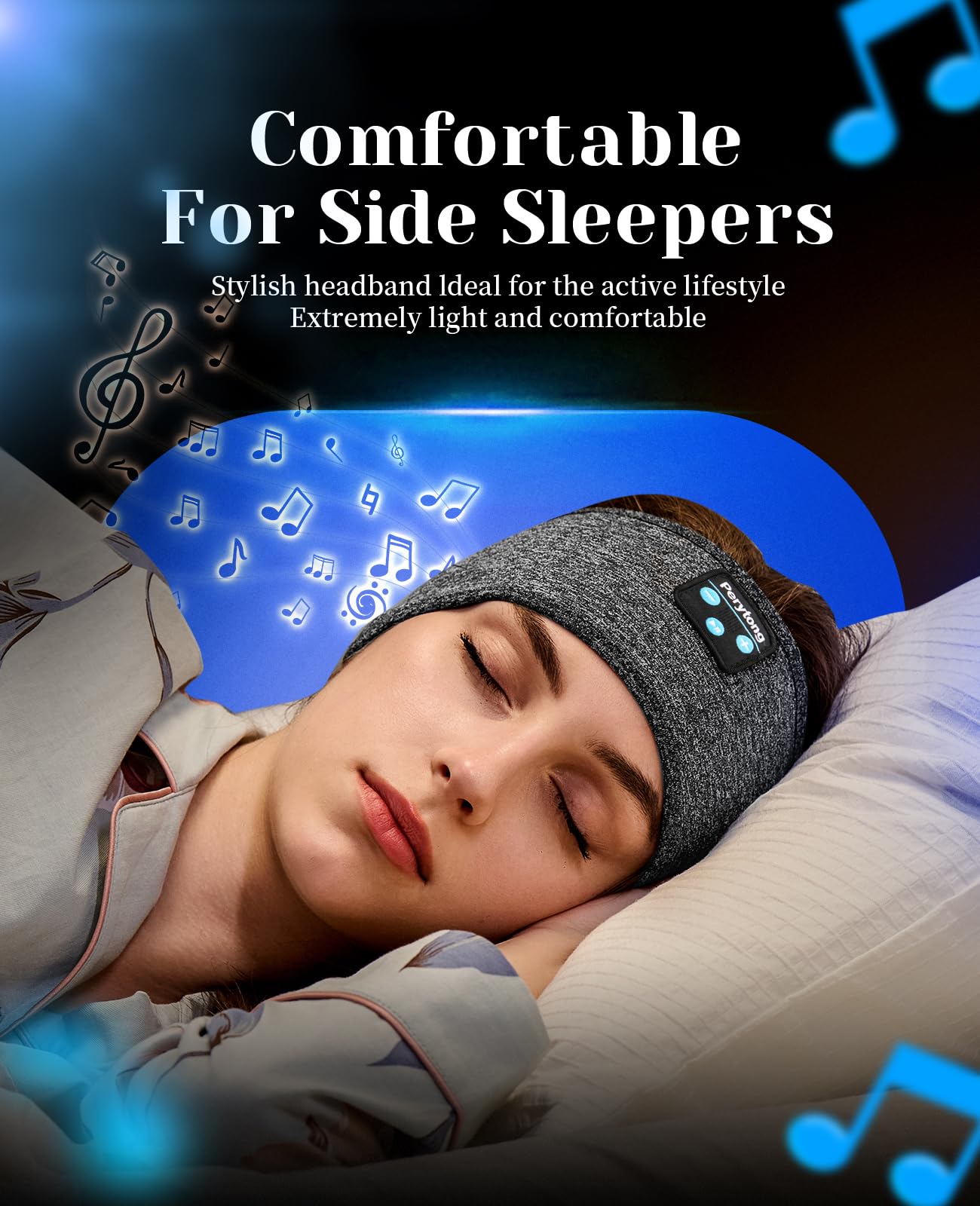 Foto 3 | Auriculares Para Dormir Con Diadema Bluetooth Perytong, Color Gris Oscuro - Venta Internacional.
