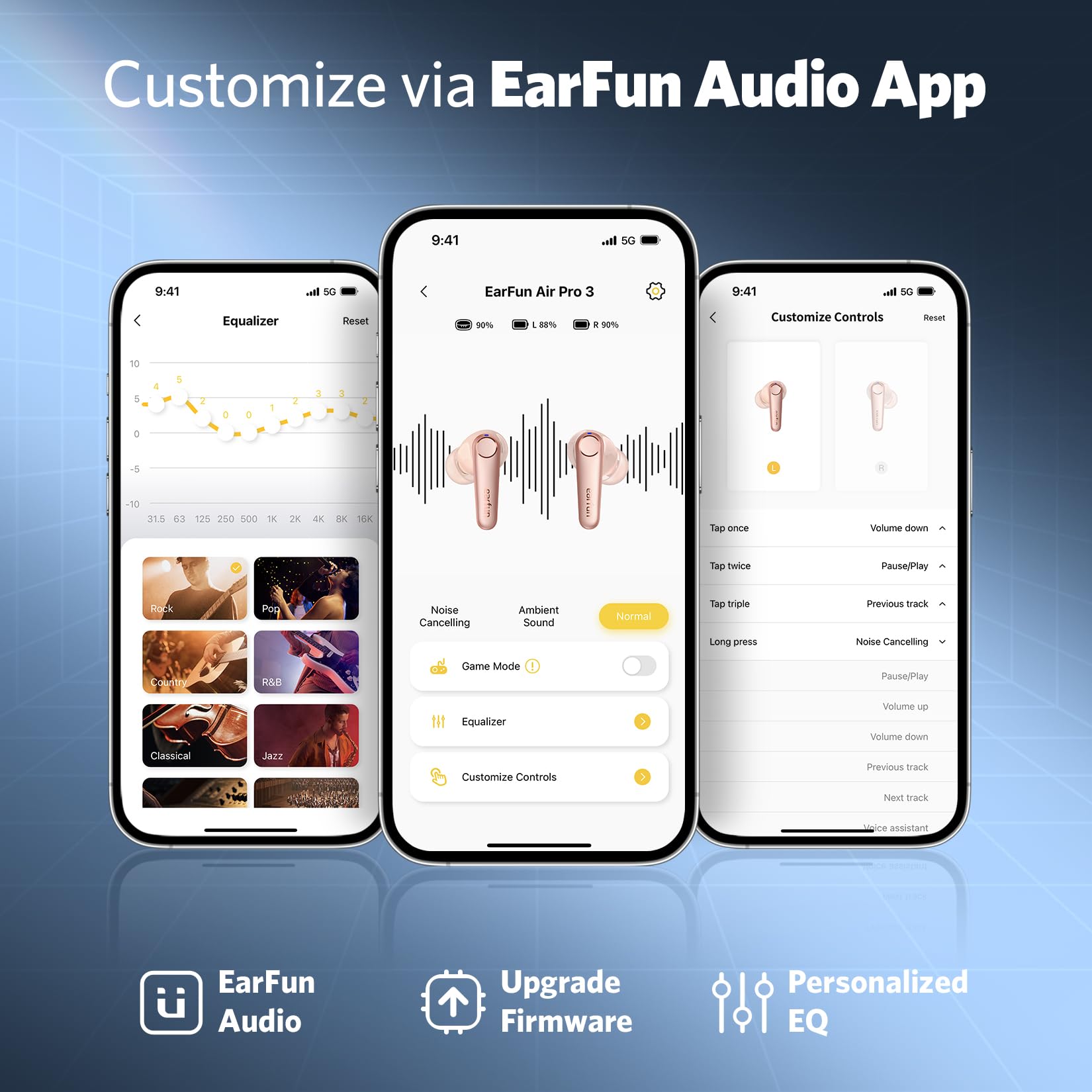 Foto 7 | Auriculares Inalámbricos Earfun Air Pro 3 Qualcomm Aptx Pink - Venta Internacional.