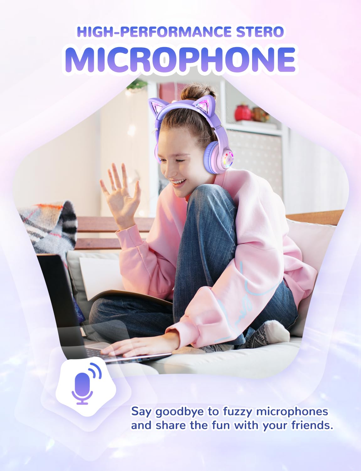 Foto 8 pulgar | Auriculares Inalámbricos Iclever Cat Ear Kids Con Led, 50 Horas De Reproducción - Venta Internacional.